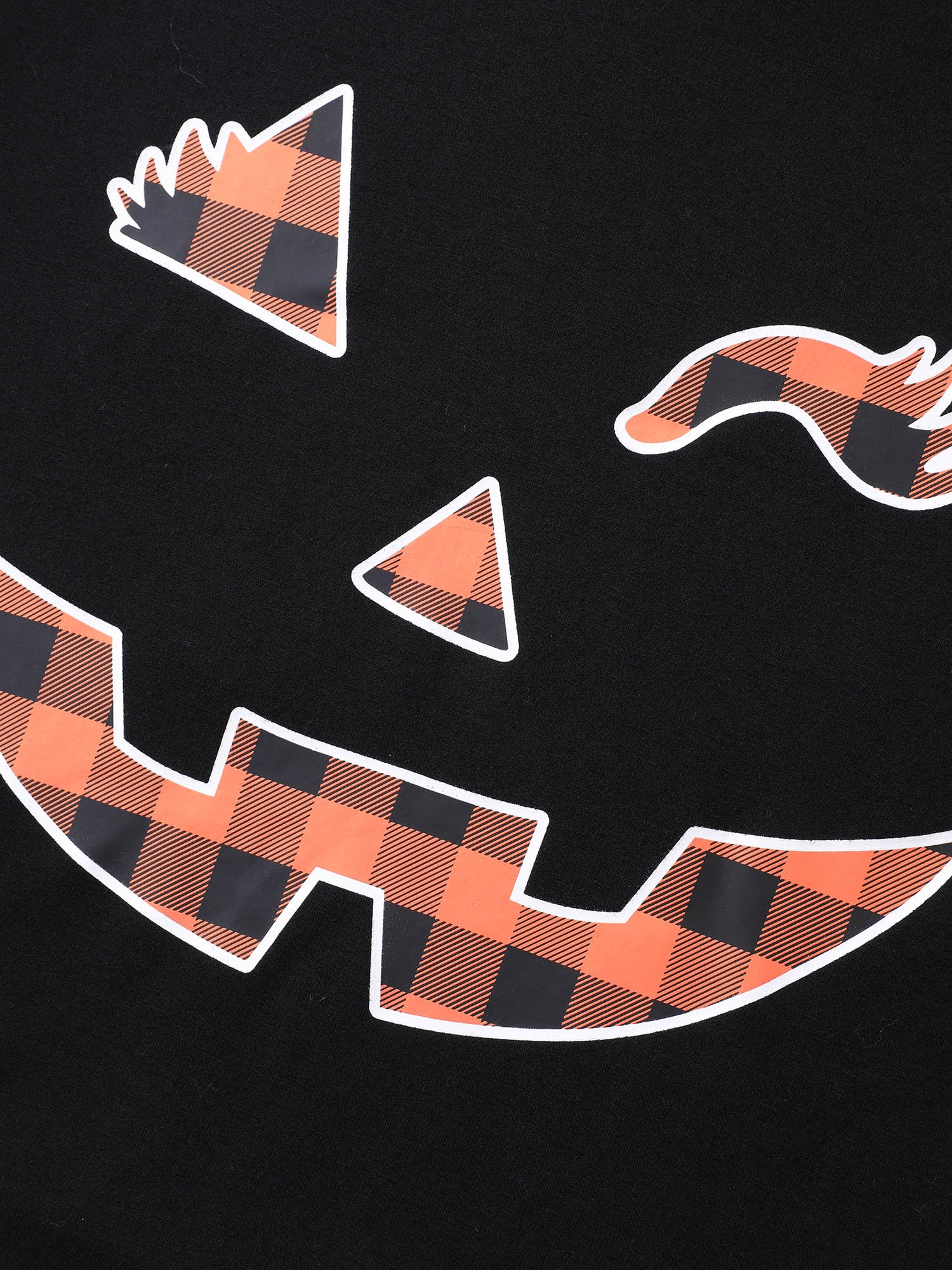 Pumpkin Plaid Print Solid Hoodie - Image 5