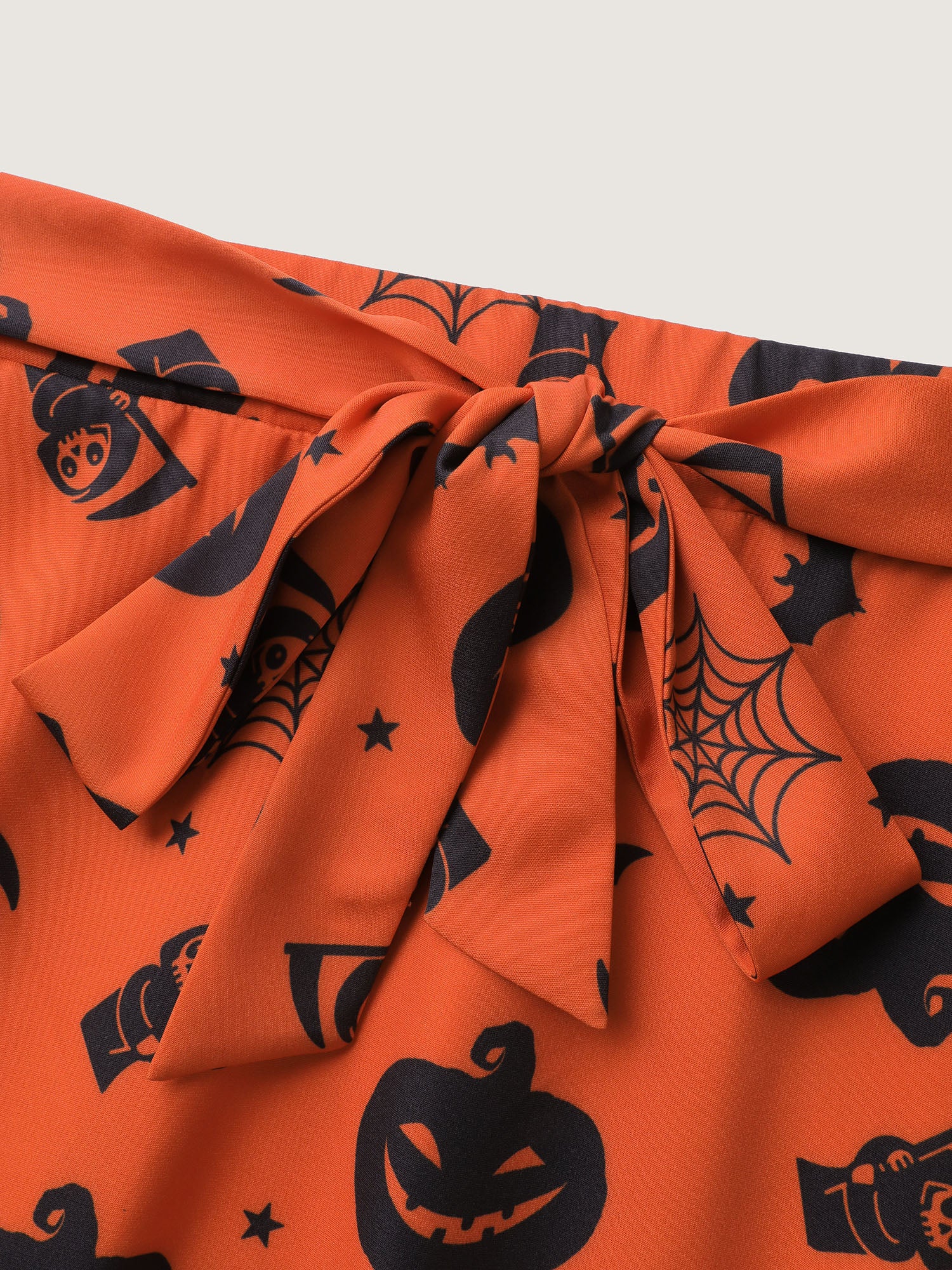 Pumpkin Print Belted Maxi Skirt - Image 7
