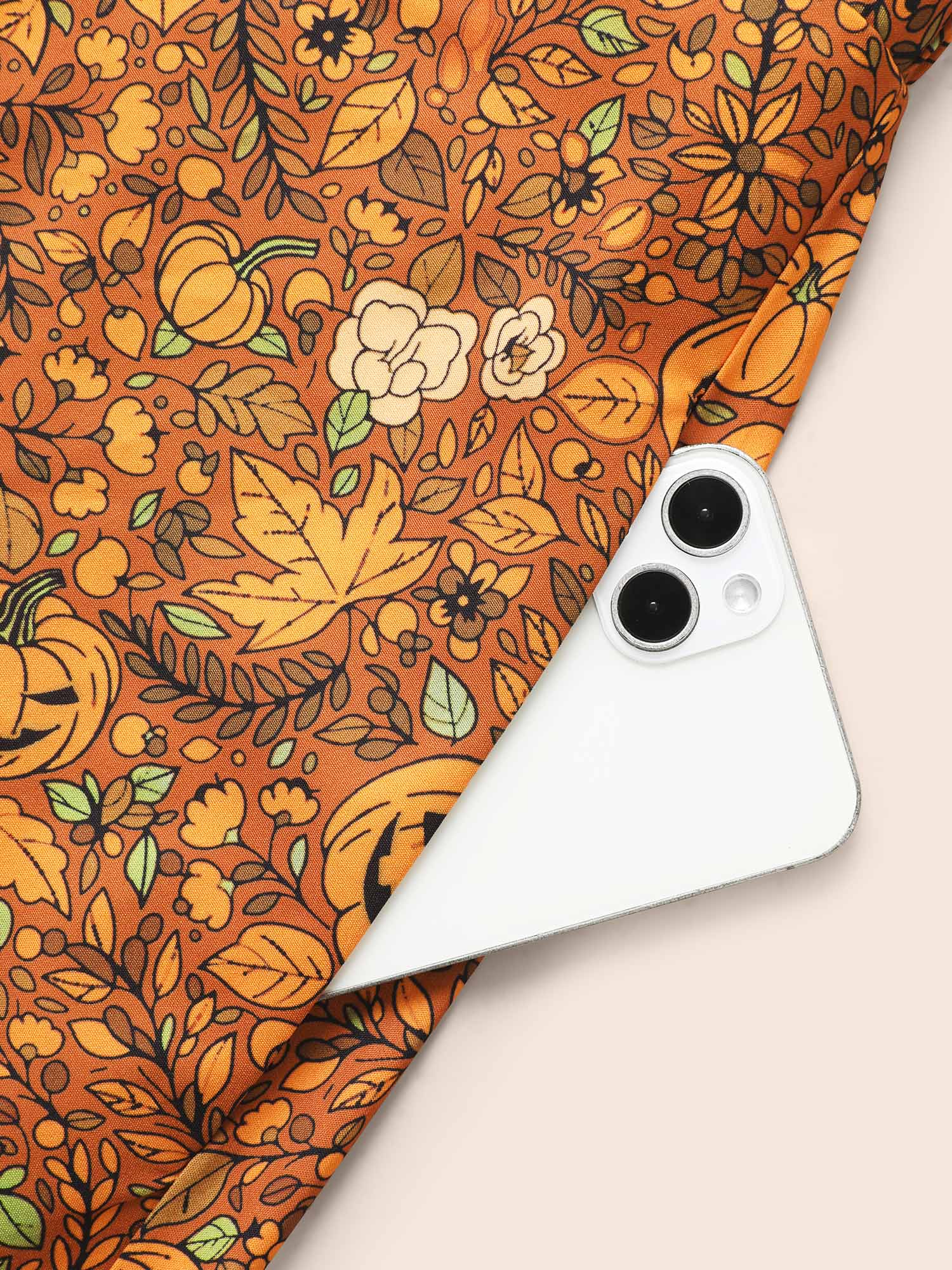 Pumpkin Print Suspender Midi Dress - Image 5