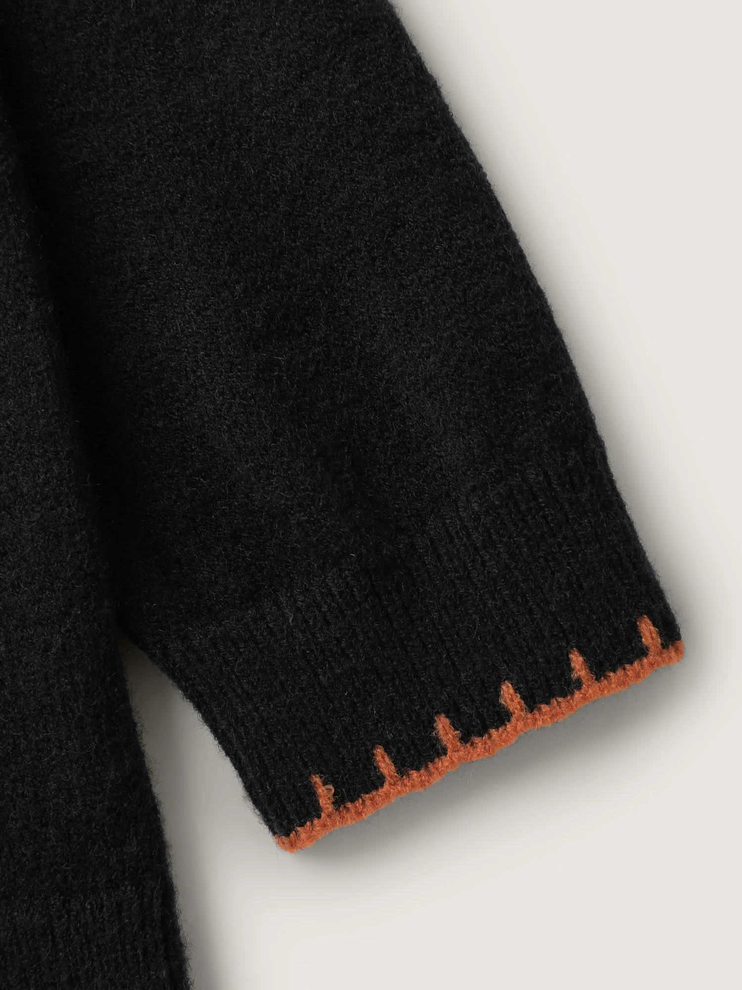 Pumpkin Rope Embroidery Contrast Pullover - Image 6