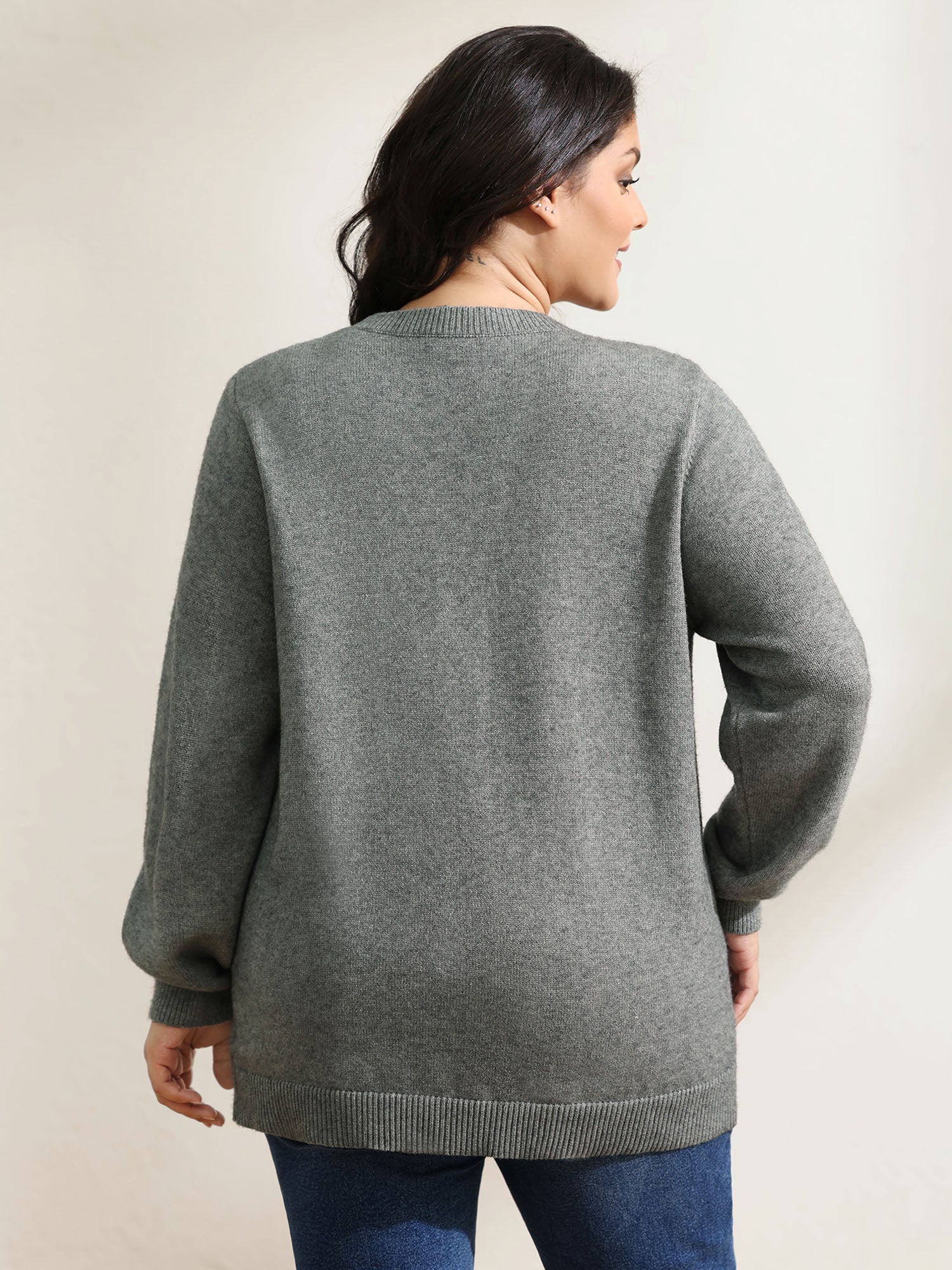 Puppy Bowknot Motif Textured Pullover - Image 4