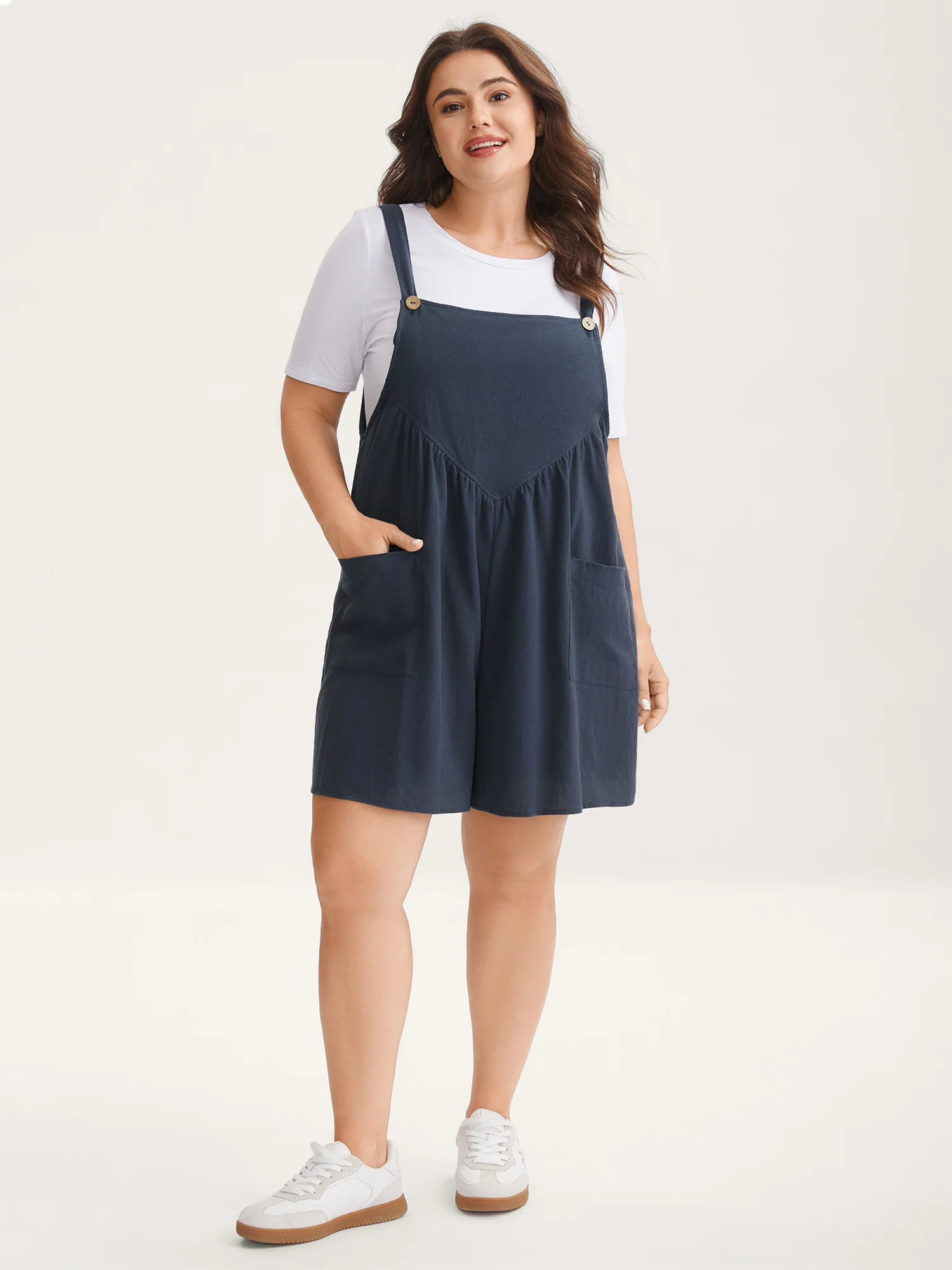 Pure Cotton Adjustable Straps Sleek Romper - Image 3