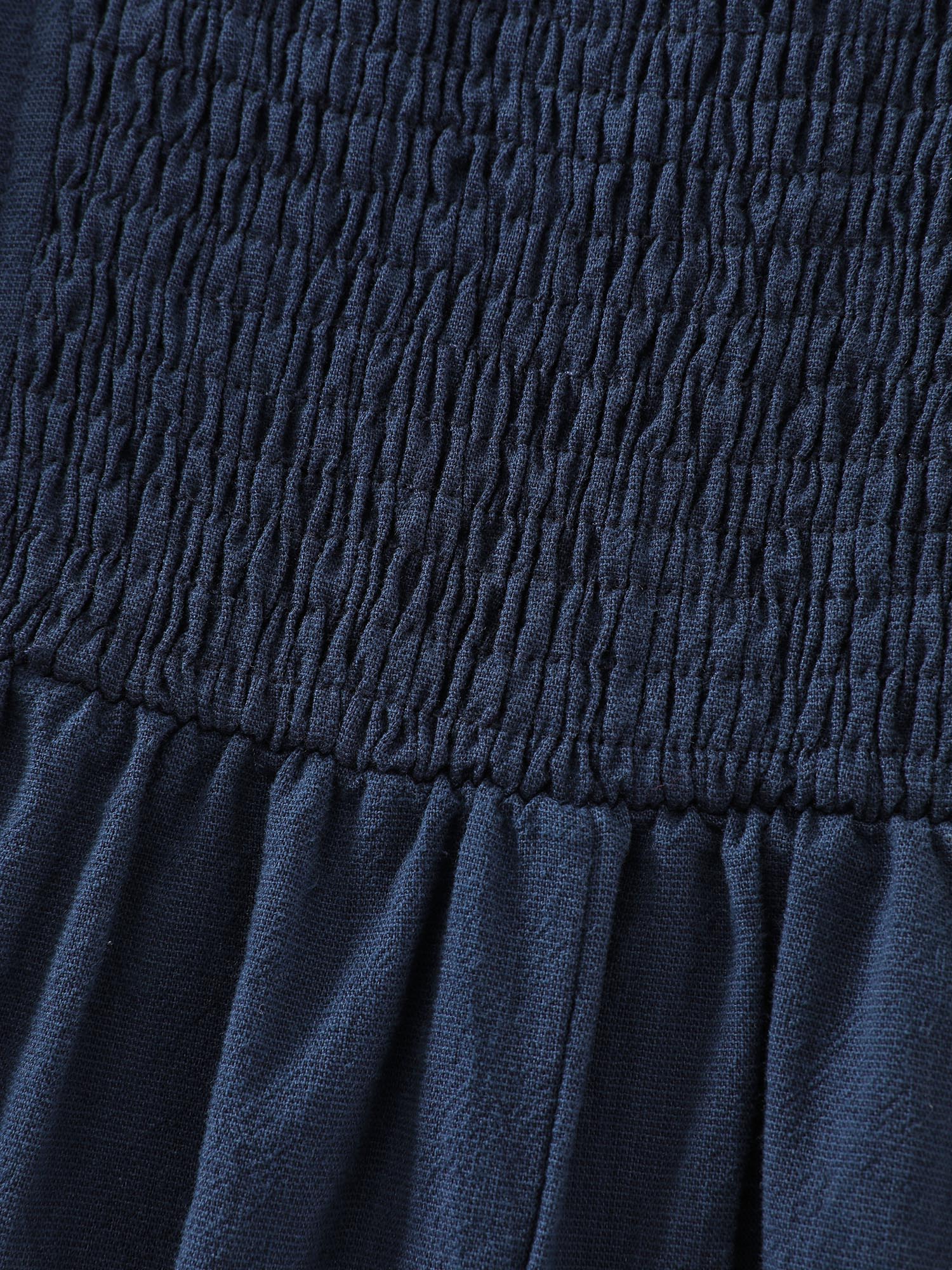 Pure Cotton Back-Tie Pockets Midi Dress - Image 5