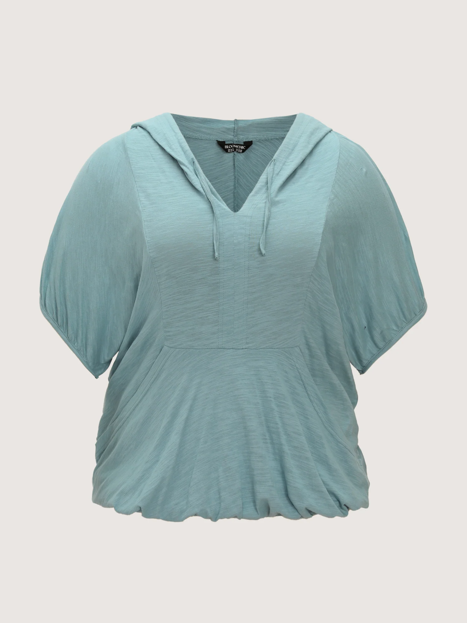 Pure Cotton Bubble Hem Hooded Knit Top - Image 6