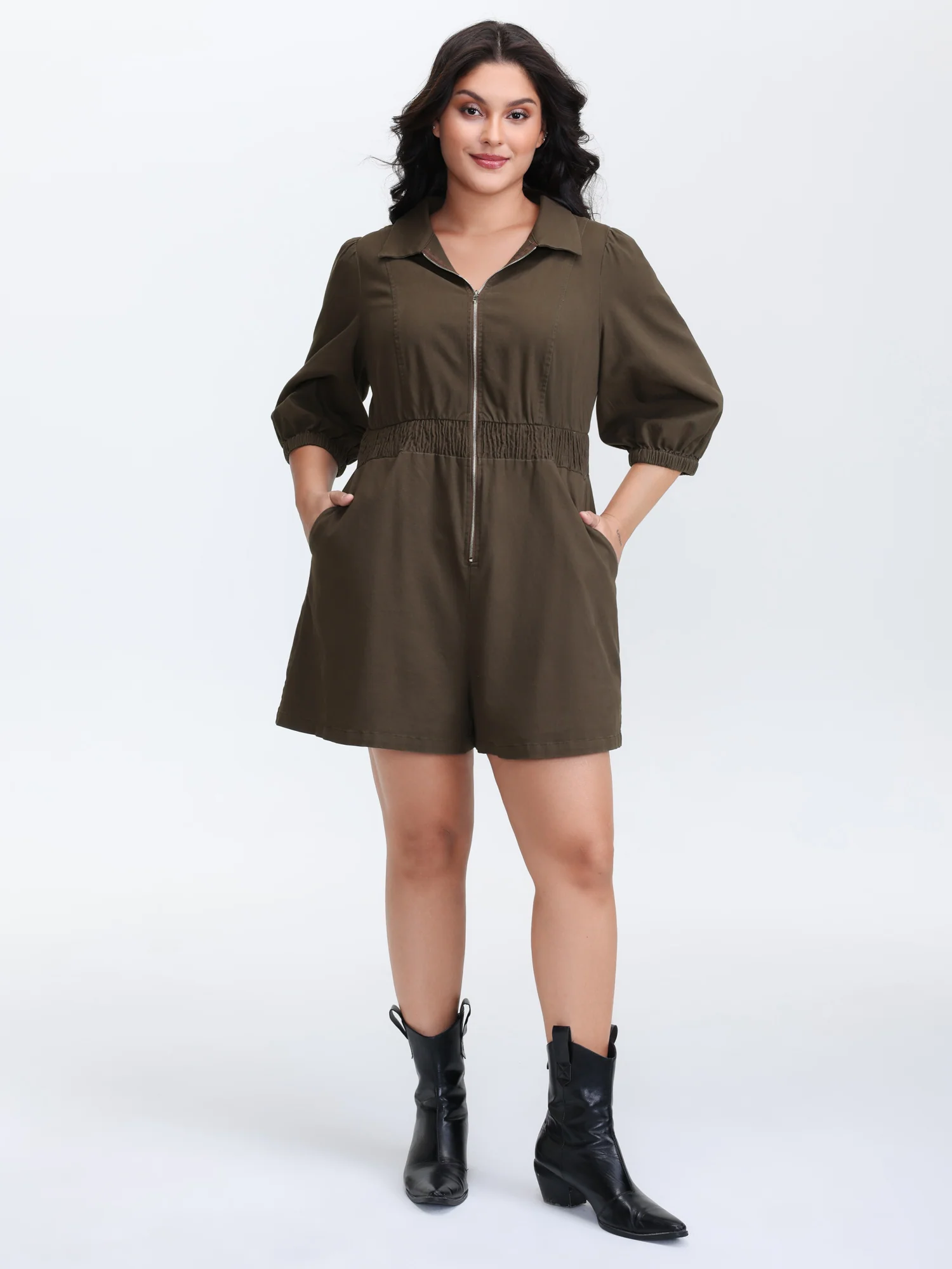 Pure Cotton Bust-Ease Zipper Romper - Image 3