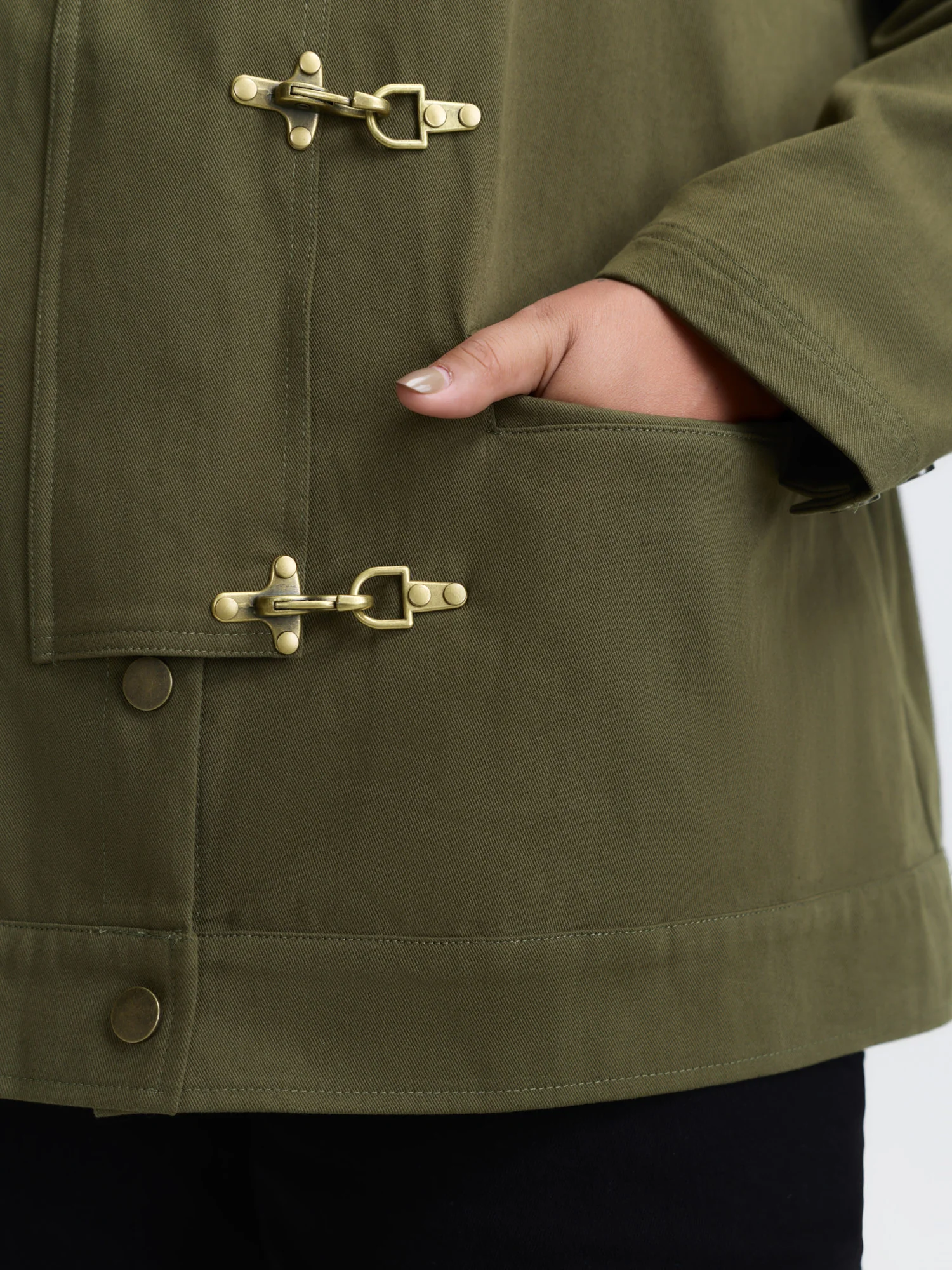 Pure Cotton Color Contrast Button Jacket - Image 4