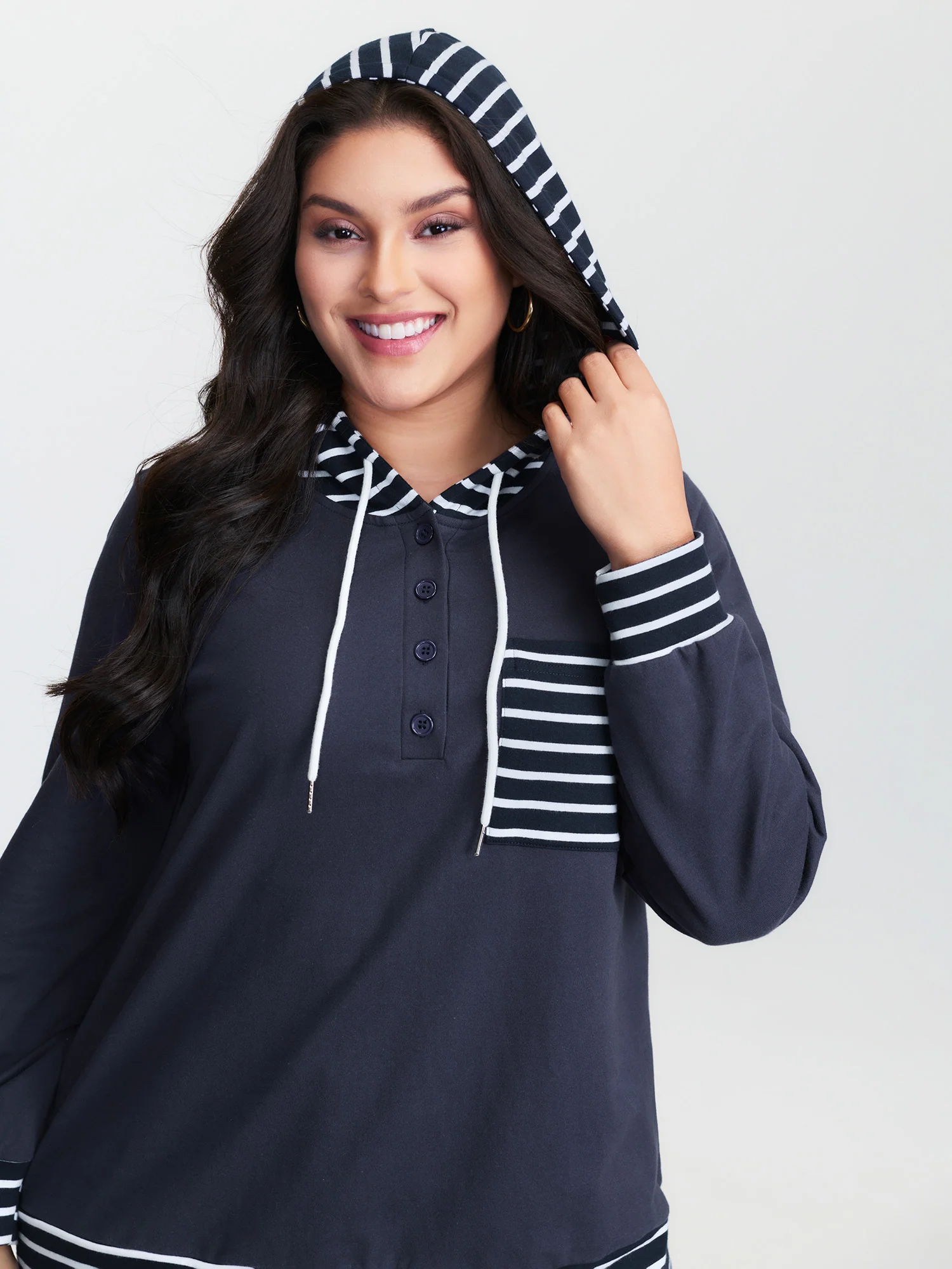 Pure Cotton Color Contrast Hoodie - Image 4