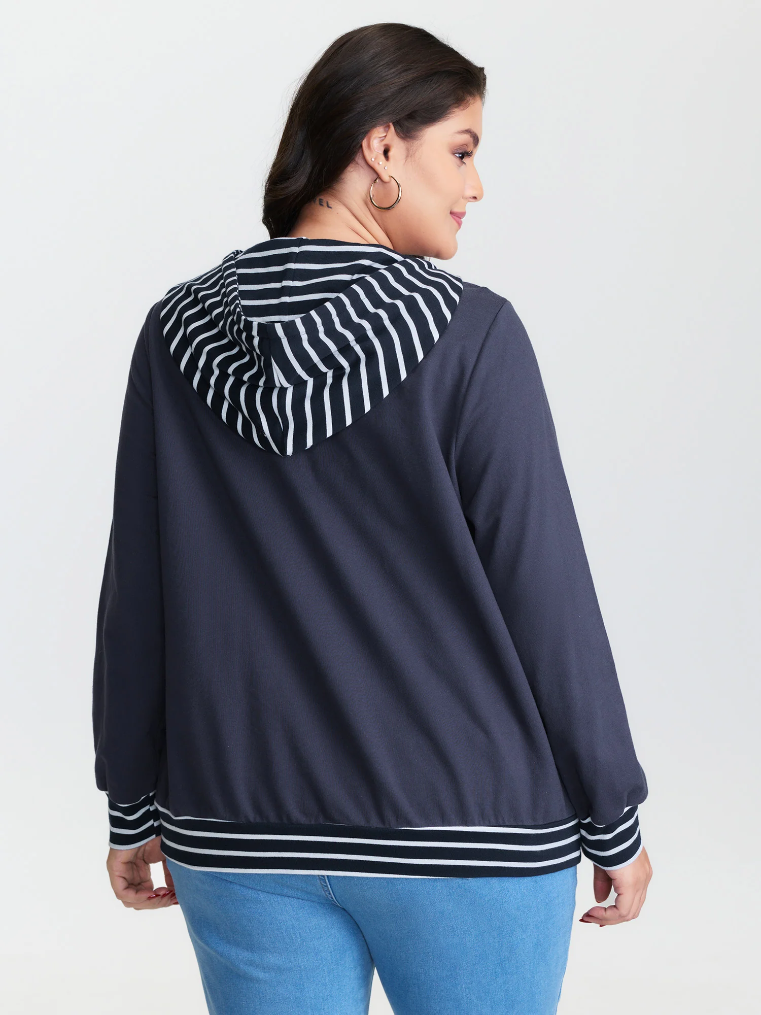 Pure Cotton Color Contrast Hoodie - Image 5