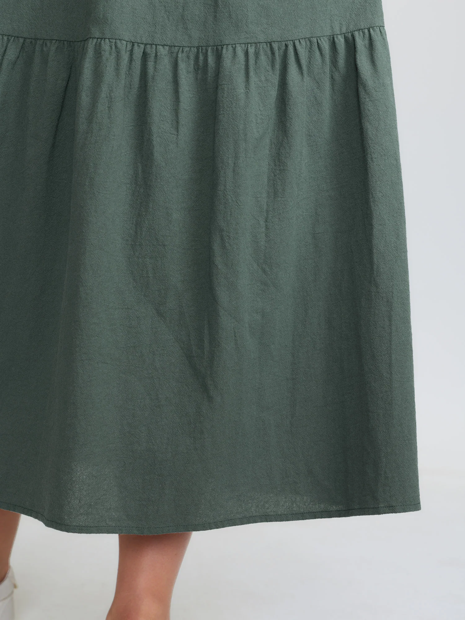 Pure Cotton Cross-Tie Neckline Midi Dress - Image 4