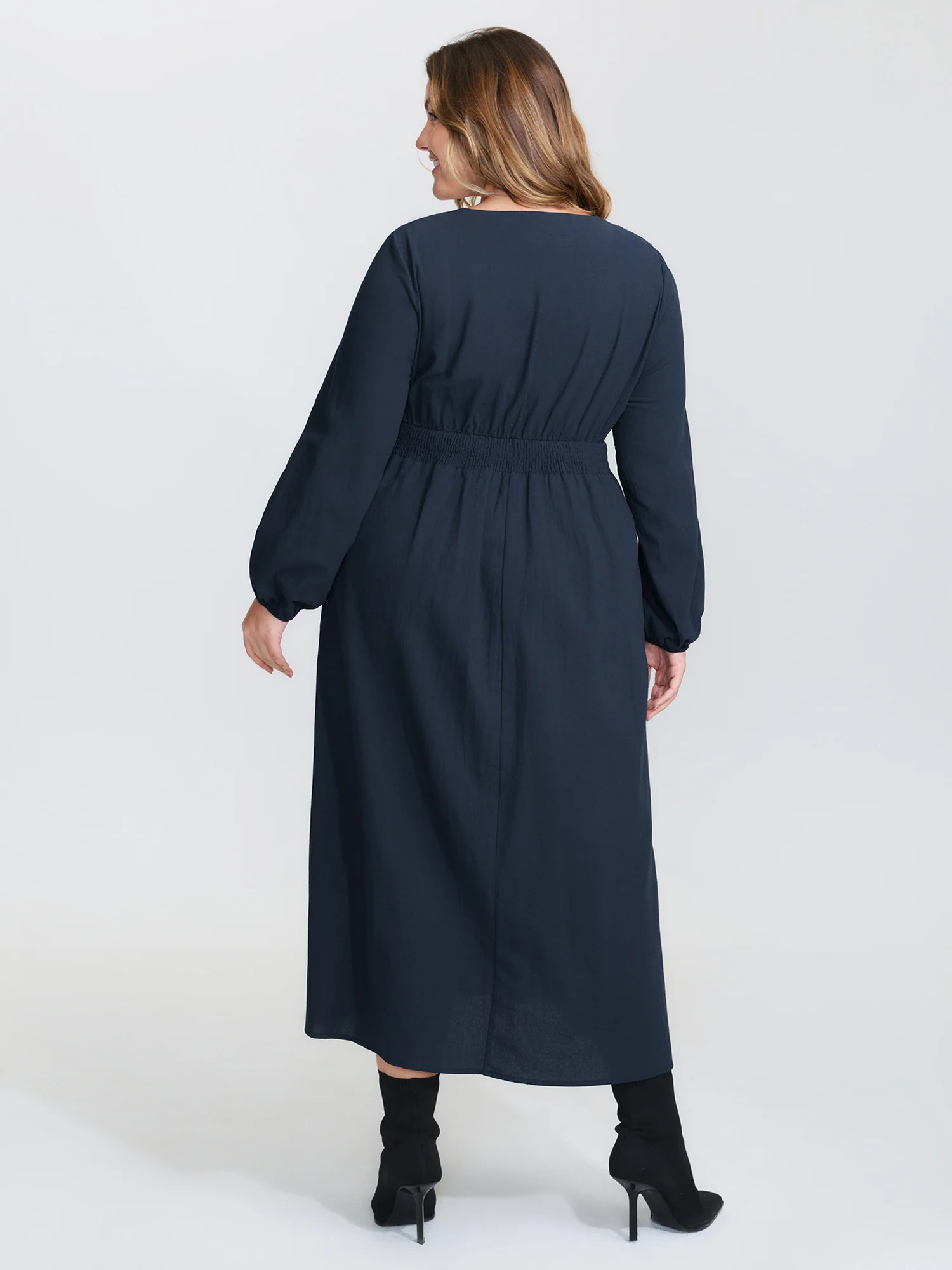 Pure Cotton Cross-Tie Neckline Midi Dress - Image 4