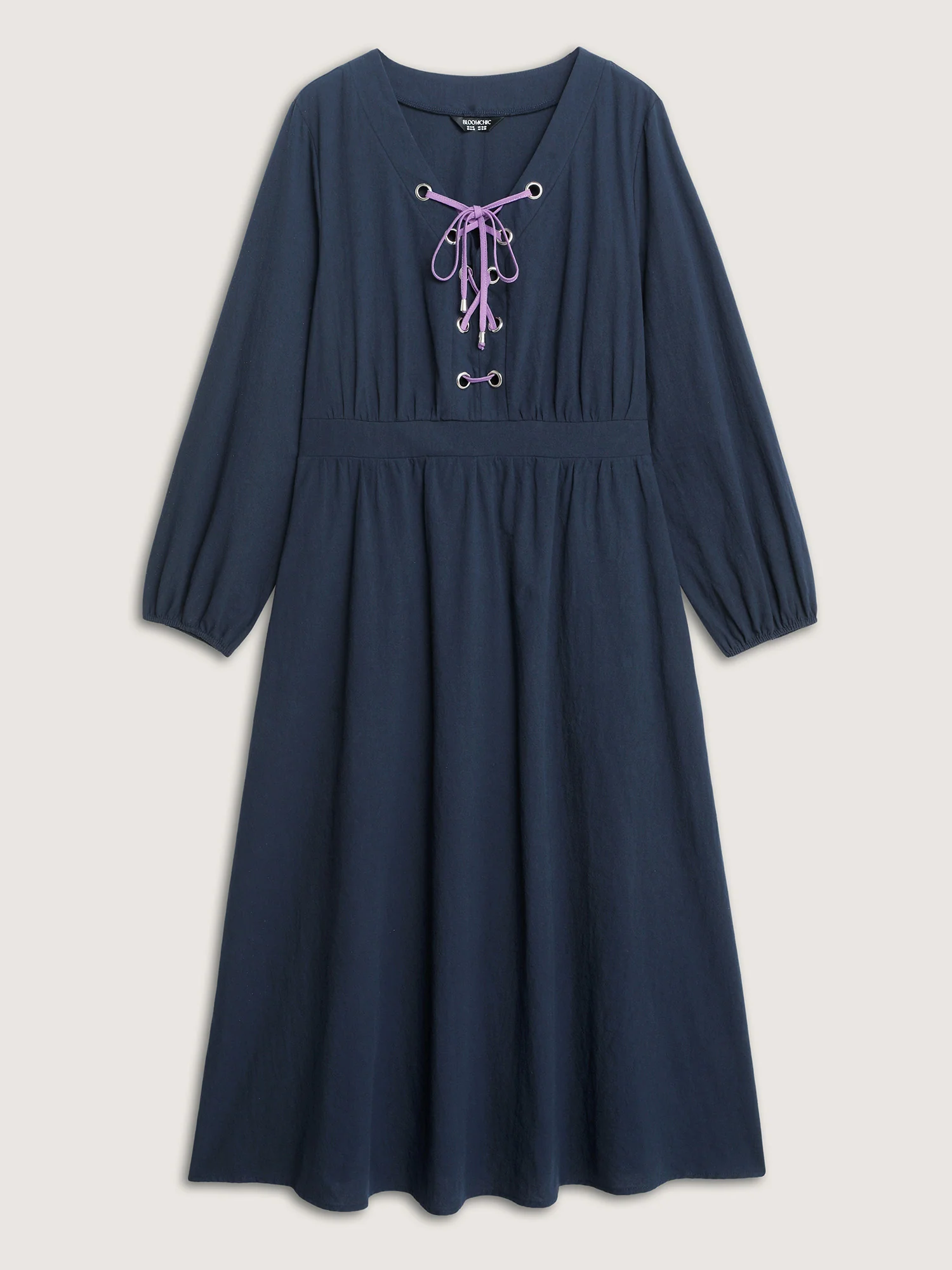 Pure Cotton Cross-Tie Neckline Midi Dress - Image 7