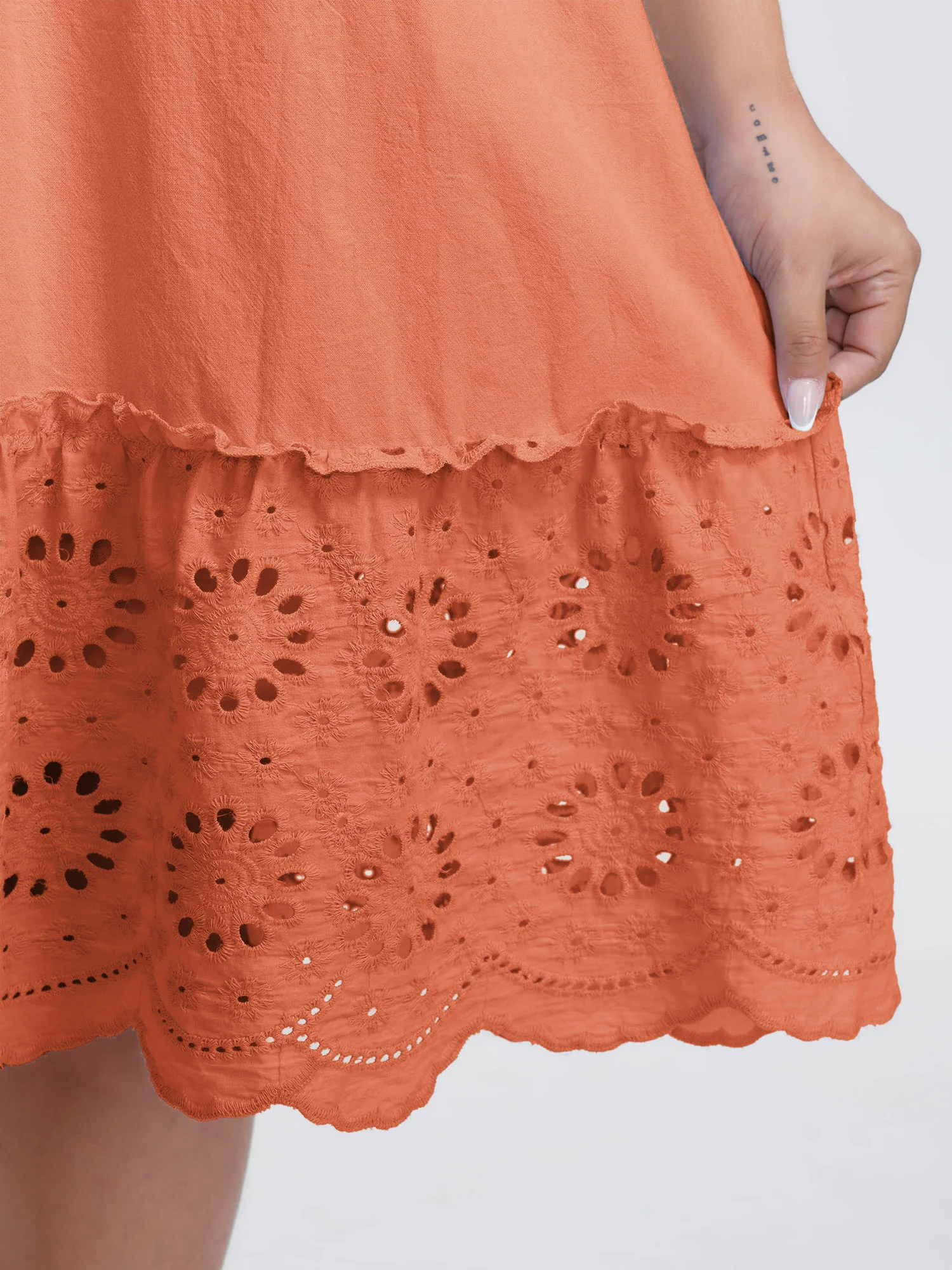 Pure Cotton Cut-Out Detail Mini Dress - Image 12