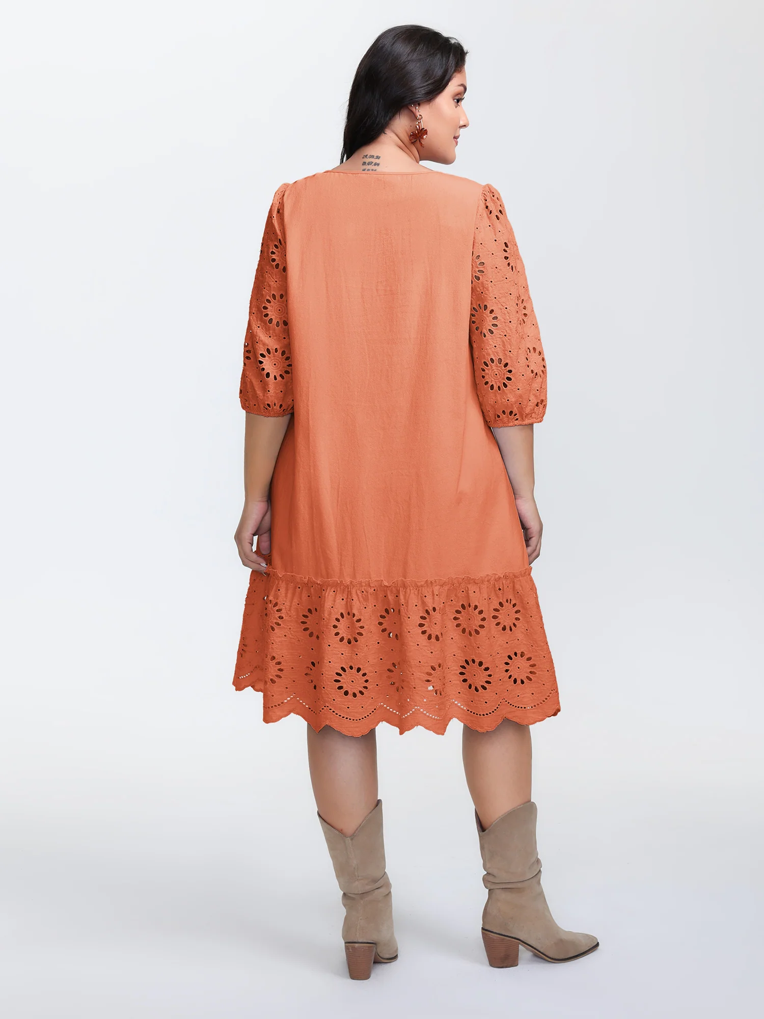 Pure Cotton Cut-Out Detail Mini Dress - Image 13