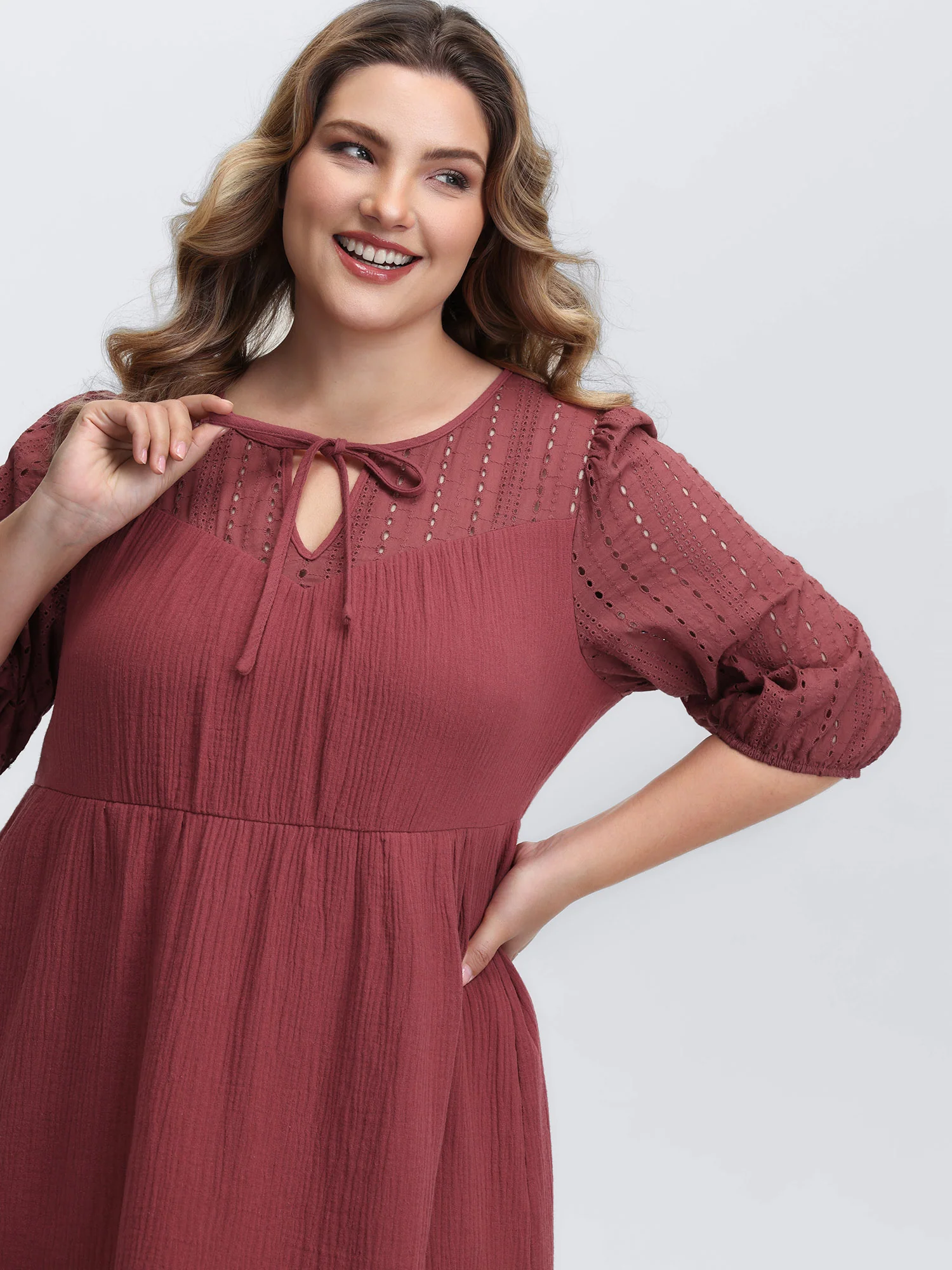 Pure Cotton Cut-Out Tiered Midi Dress - Image 2