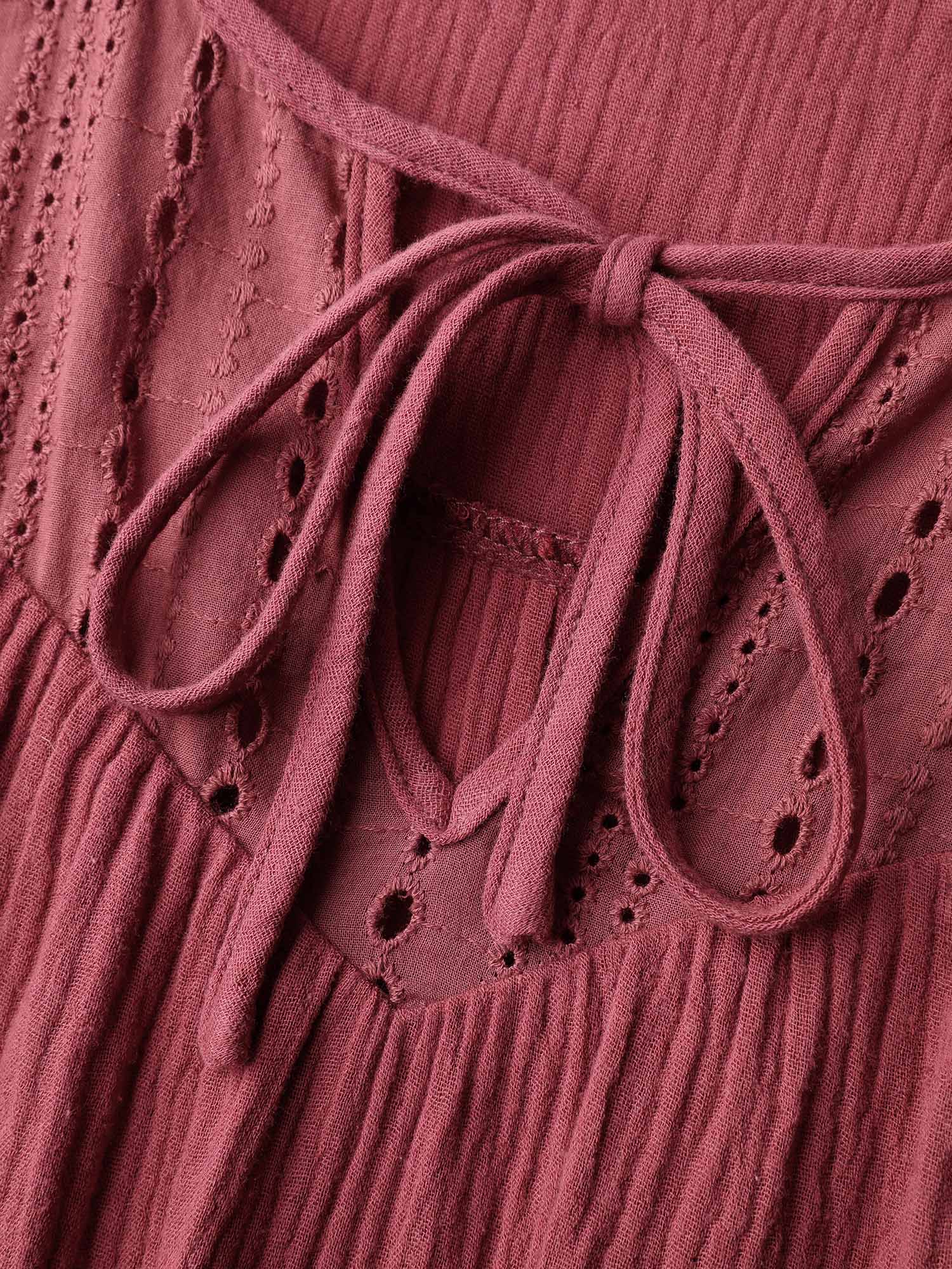 Pure Cotton Cut-Out Tiered Midi Dress - Image 5