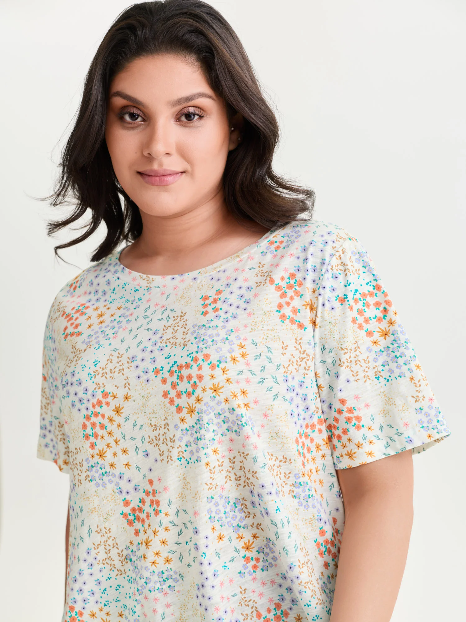Pure Cotton Dense Floral Print T-Shirt - Image 8