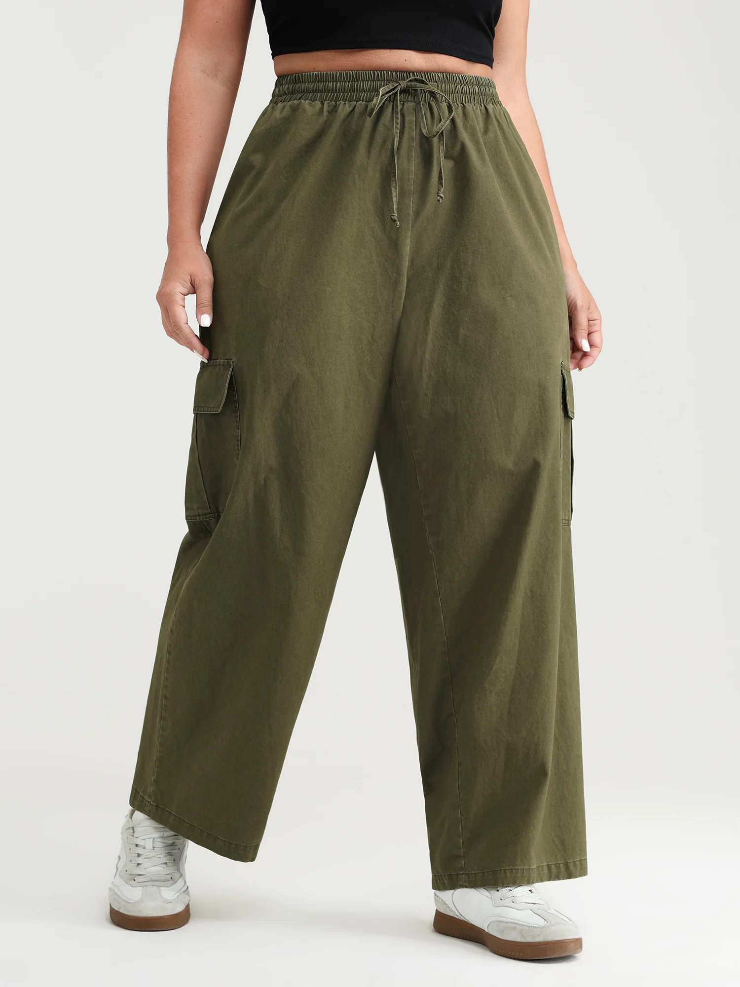 Pure Cotton Distressed Washed Cargo Pants - Image 2