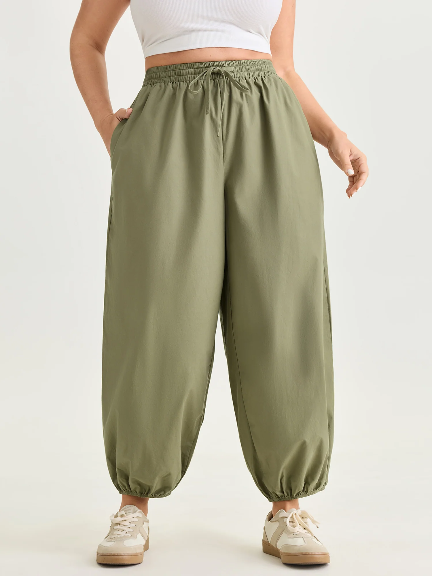 Pure Cotton Drawstring Jogger Pants - Image 2