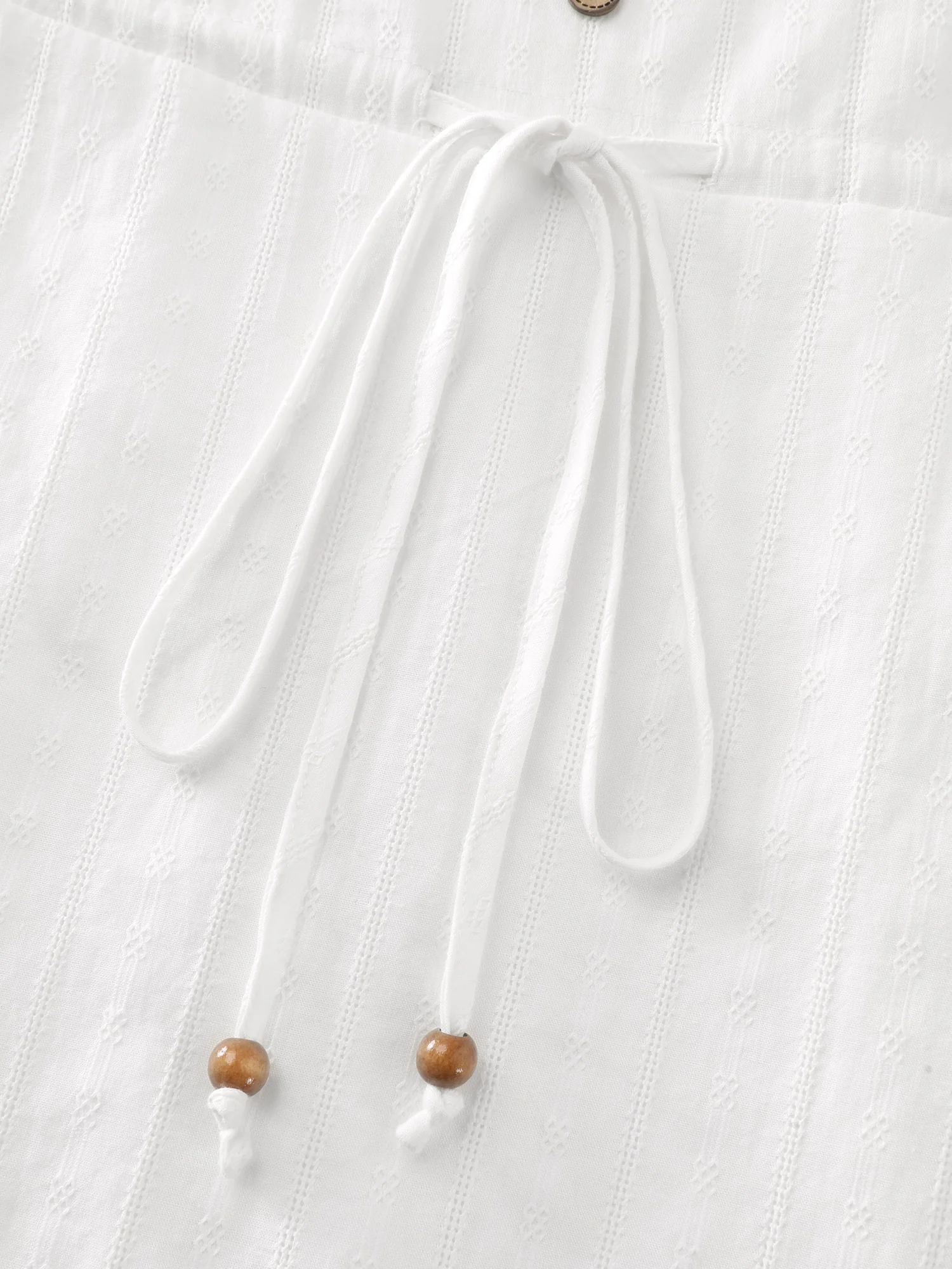 Pure Cotton Drawstring Waist Flared Sleeve Mini Dress - Image 5