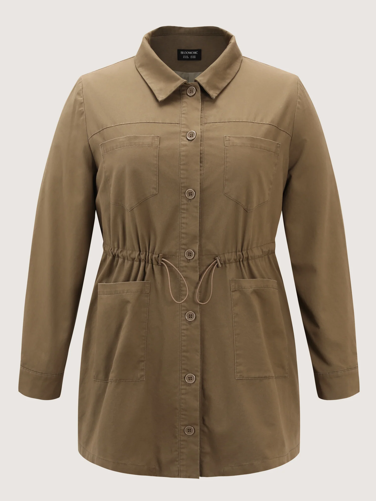 Pure Cotton Drawstring Washed Effect Coat - Image 7
