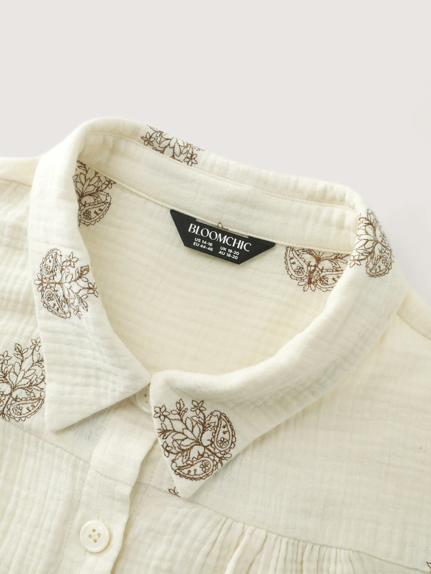 Pure Cotton Embroidered Button-Down Shirt - Image 6