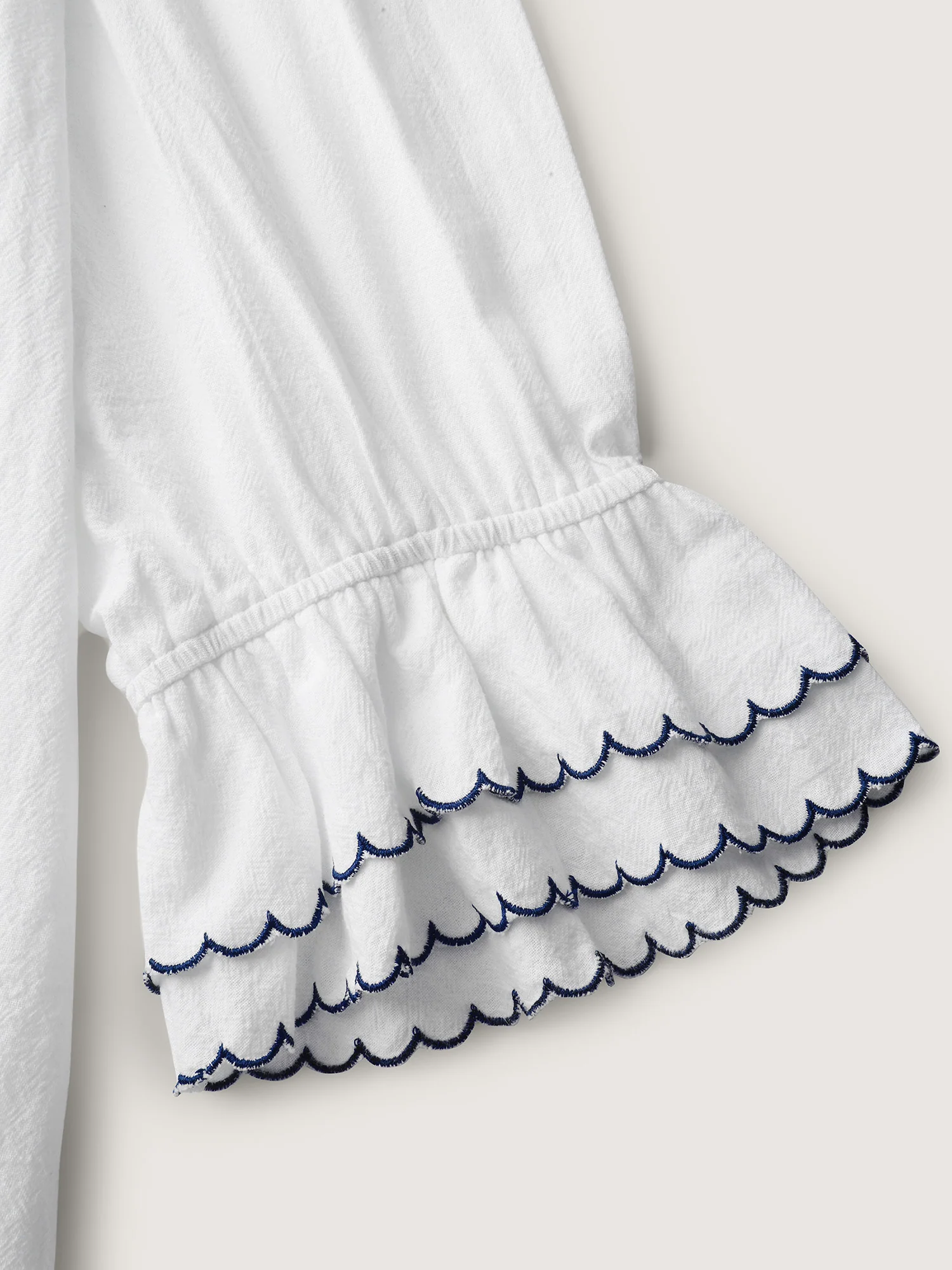 Pure Cotton Embroidered Doll Collar Blouse - Image 5