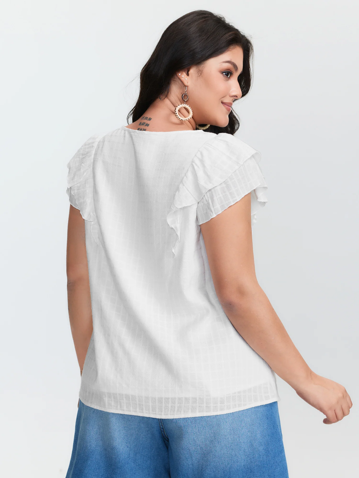 Pure Cotton Embroidered Neckline Blouse - Image 4