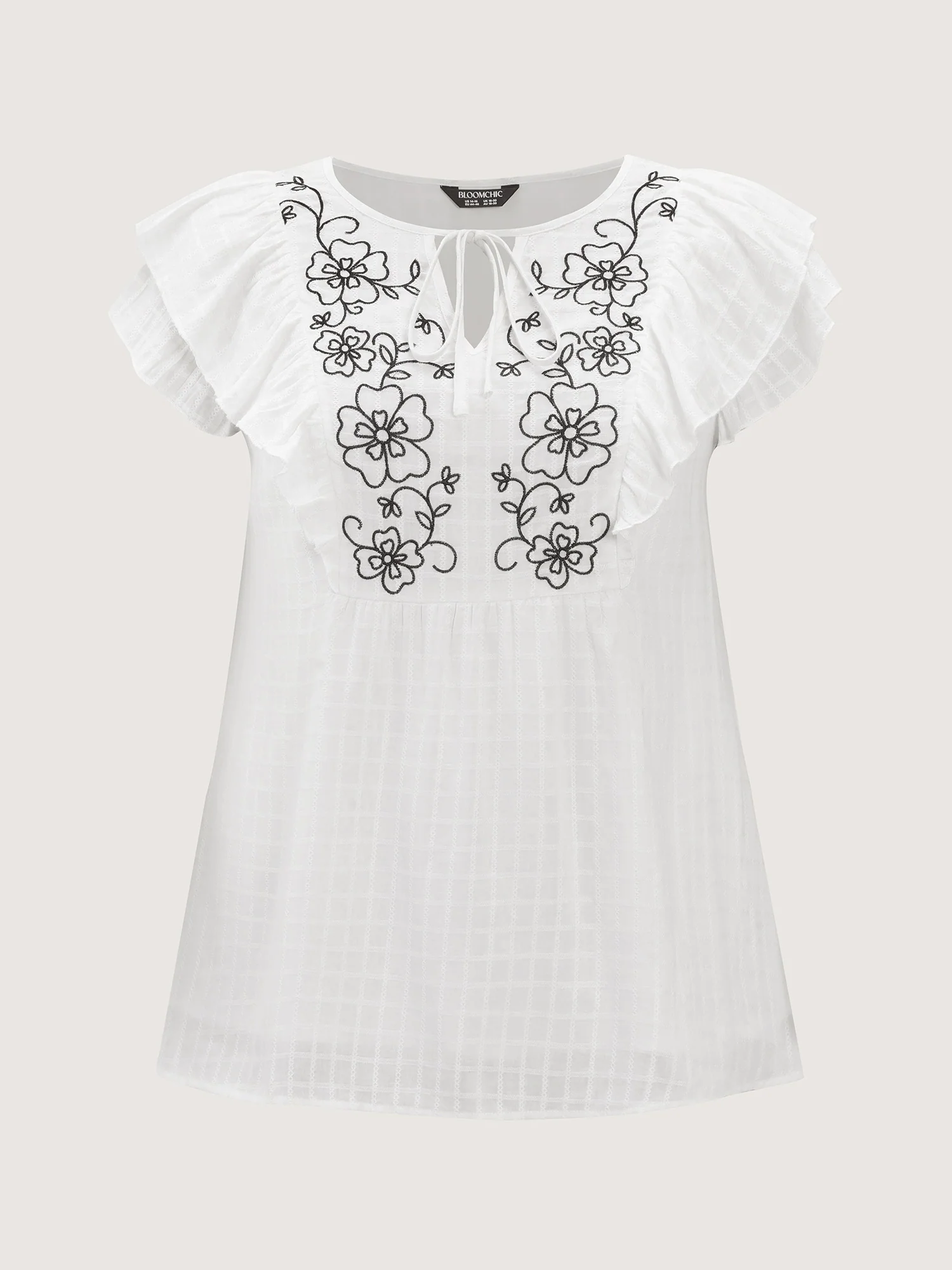 Pure Cotton Embroidered Neckline Blouse - Image 7
