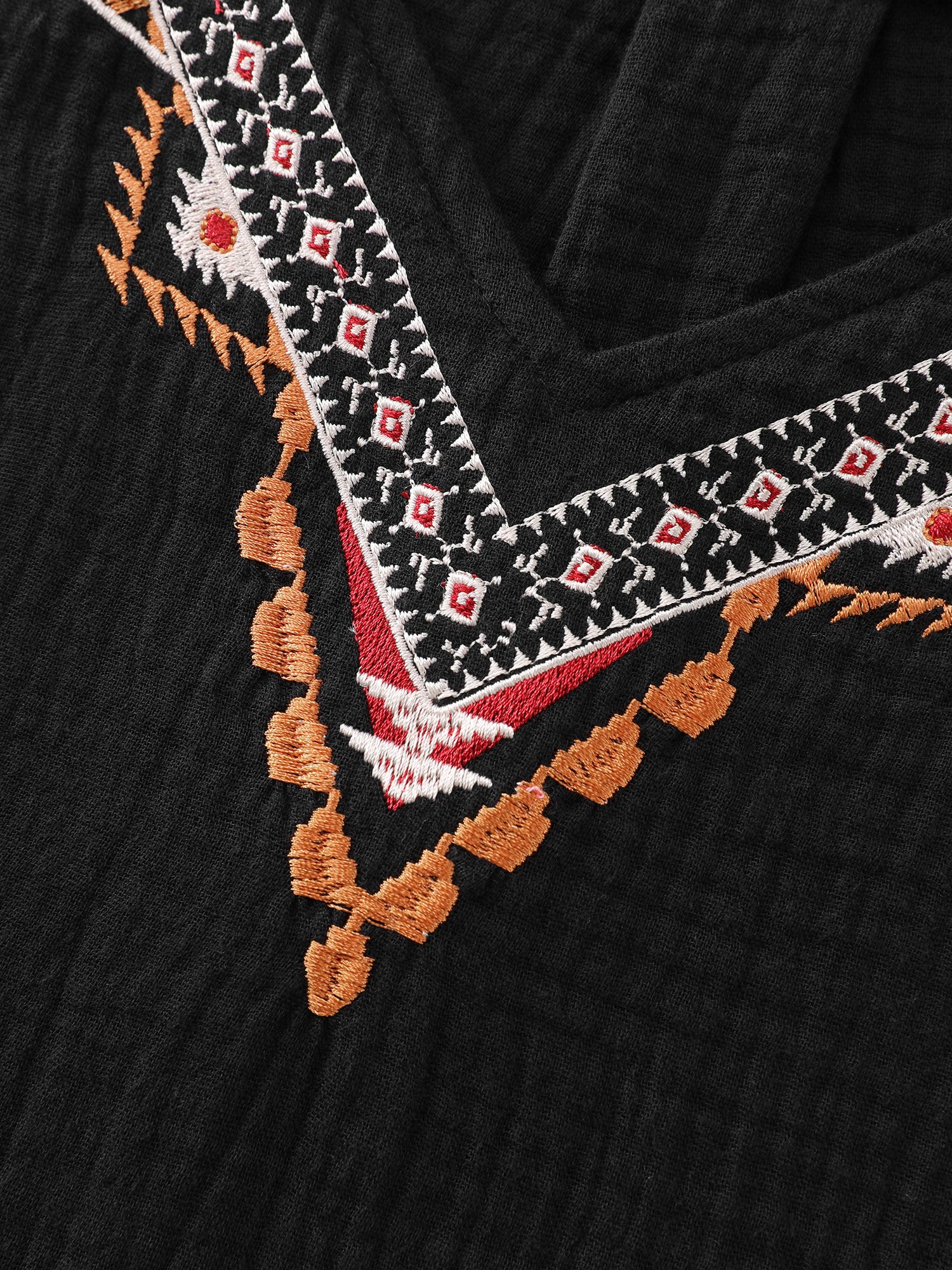 Pure Cotton Embroidered Neckline Tank Top - Image 5