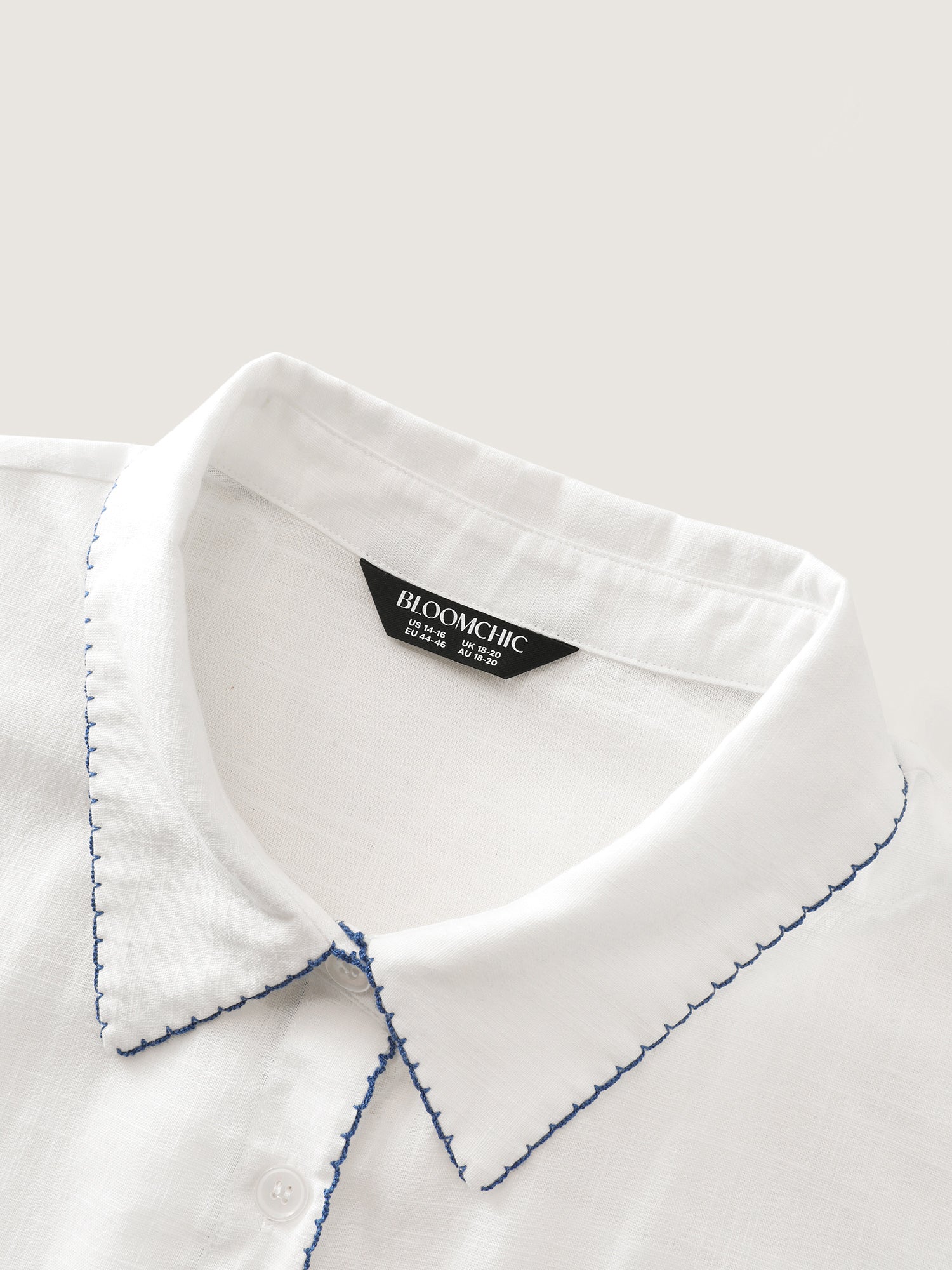 Pure Cotton Embroidered Semi Sheer Blouse - Image 5
