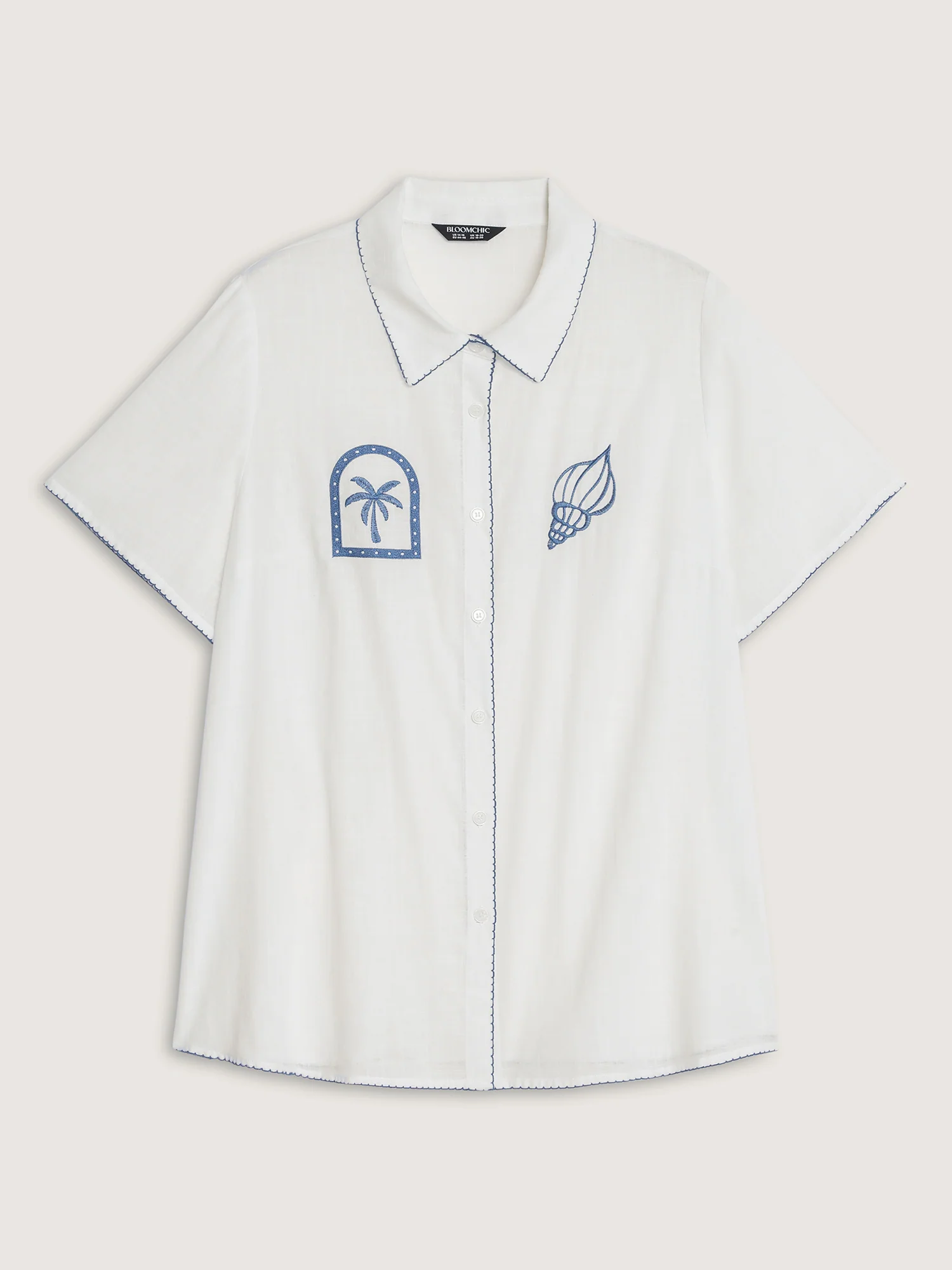 Pure Cotton Embroidered Semi Sheer Blouse - Image 7