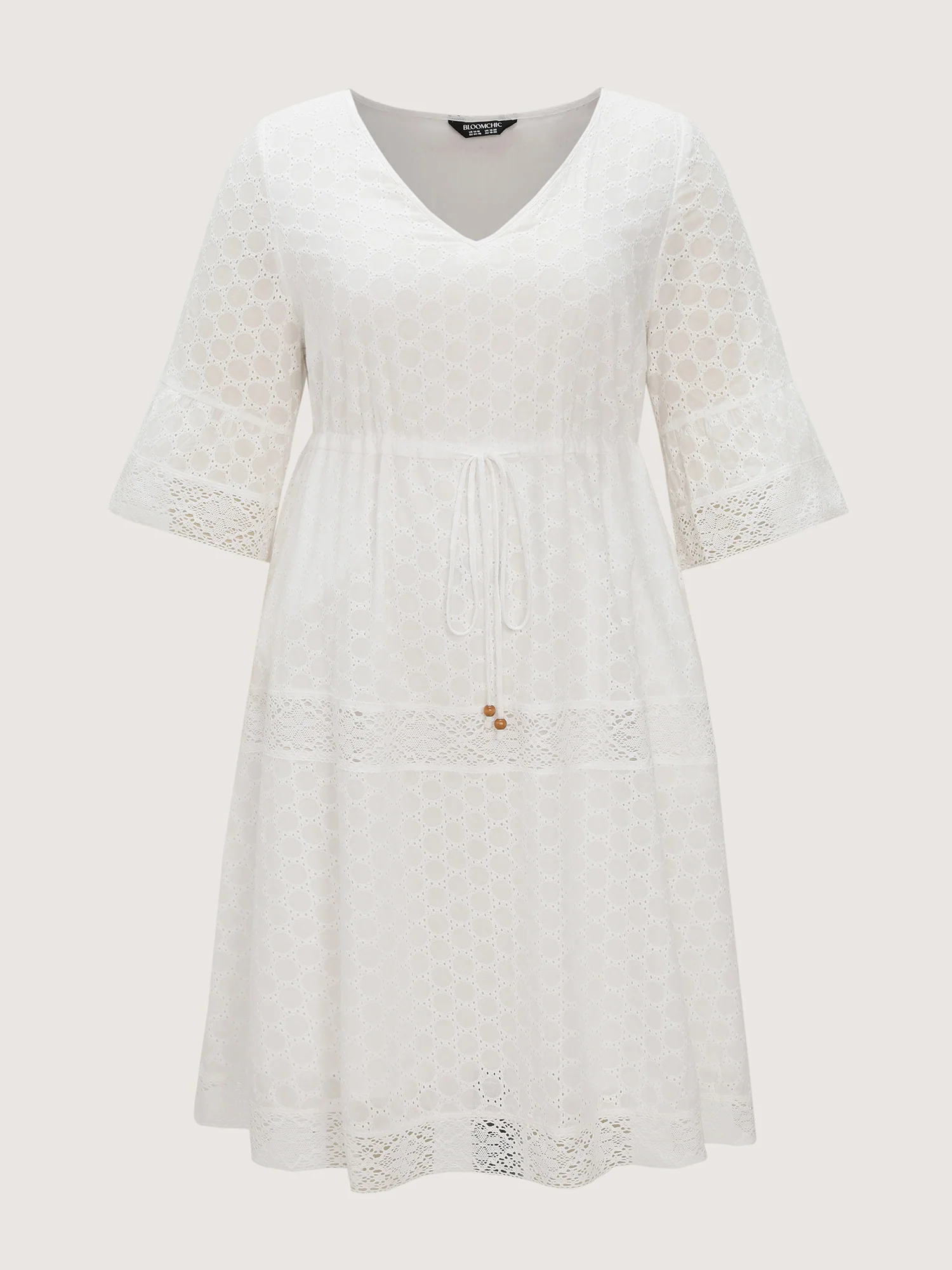 Pure Cotton Eyelet Embroidered Midi Dress - Image 7