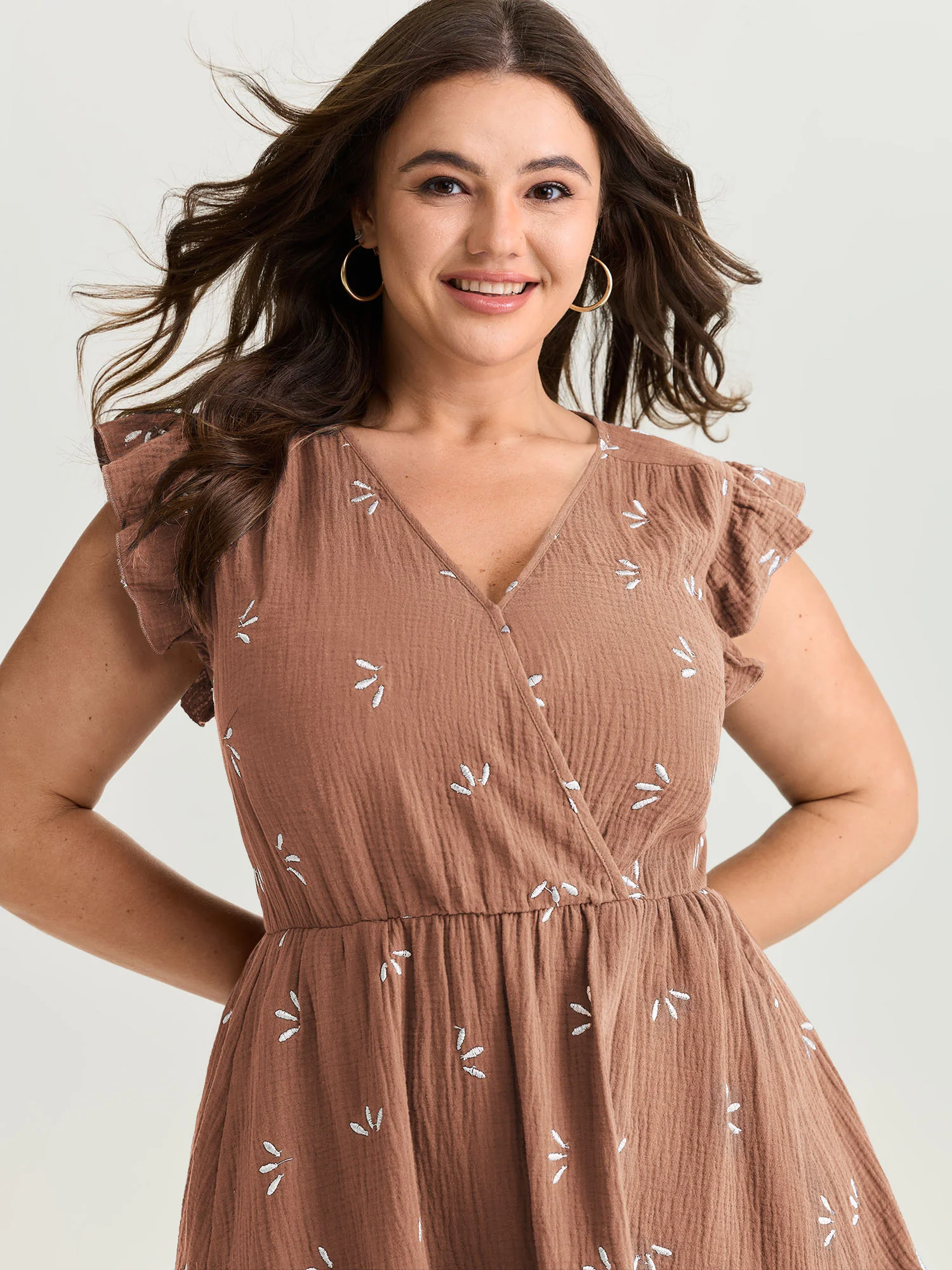 Pure Cotton Floral Embroidered Midi Dress - Image 9