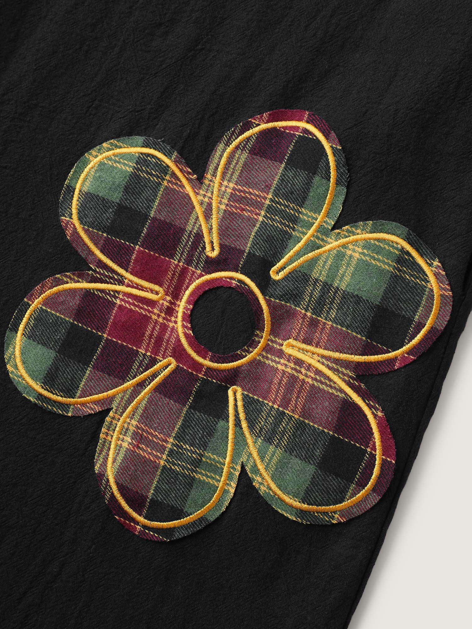 Pure Cotton Floral Embroidery Patchwork Jumpsuit - Image 6
