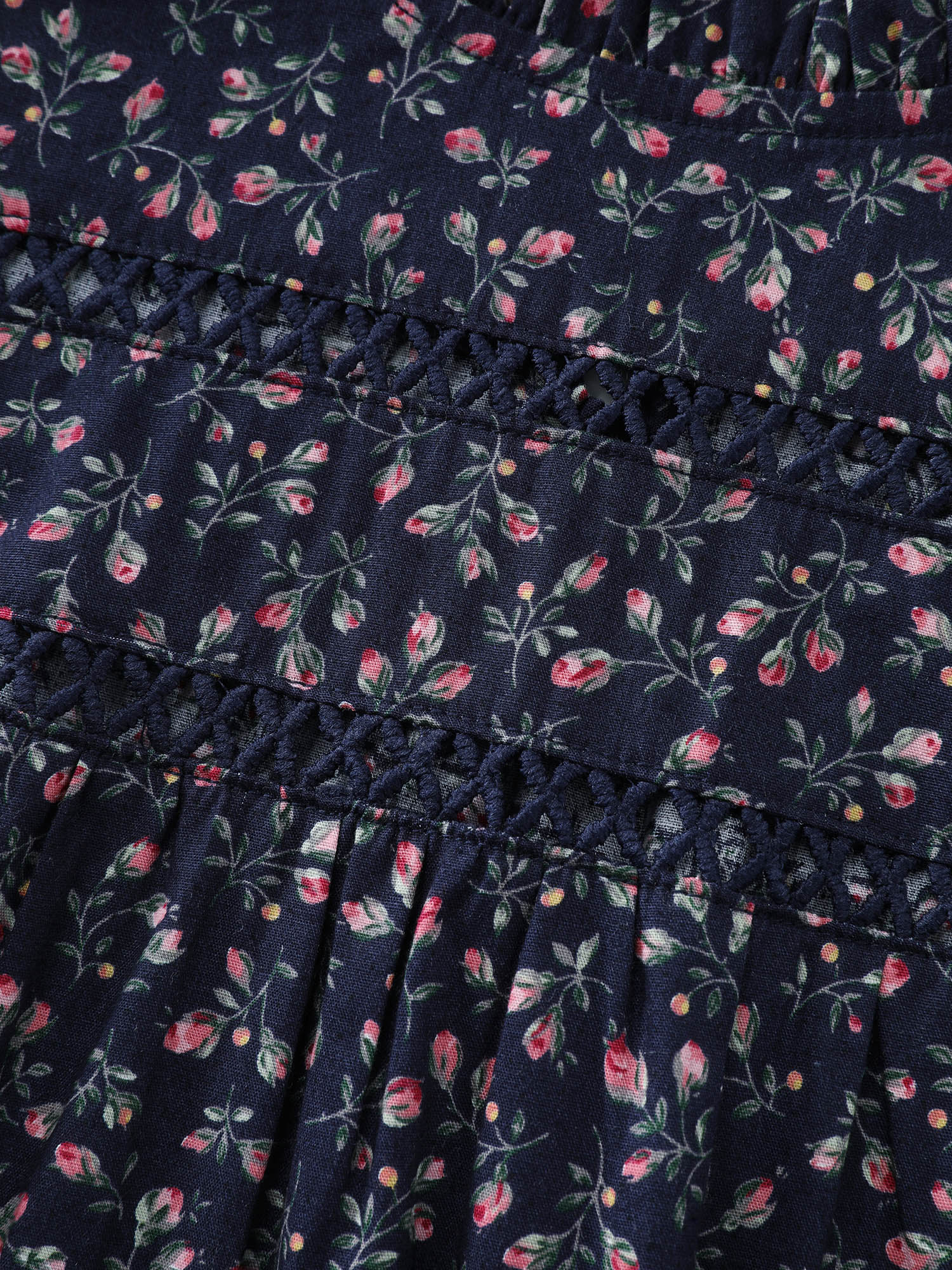 Pure Cotton Floral Lace Trim Blouse - Image 6