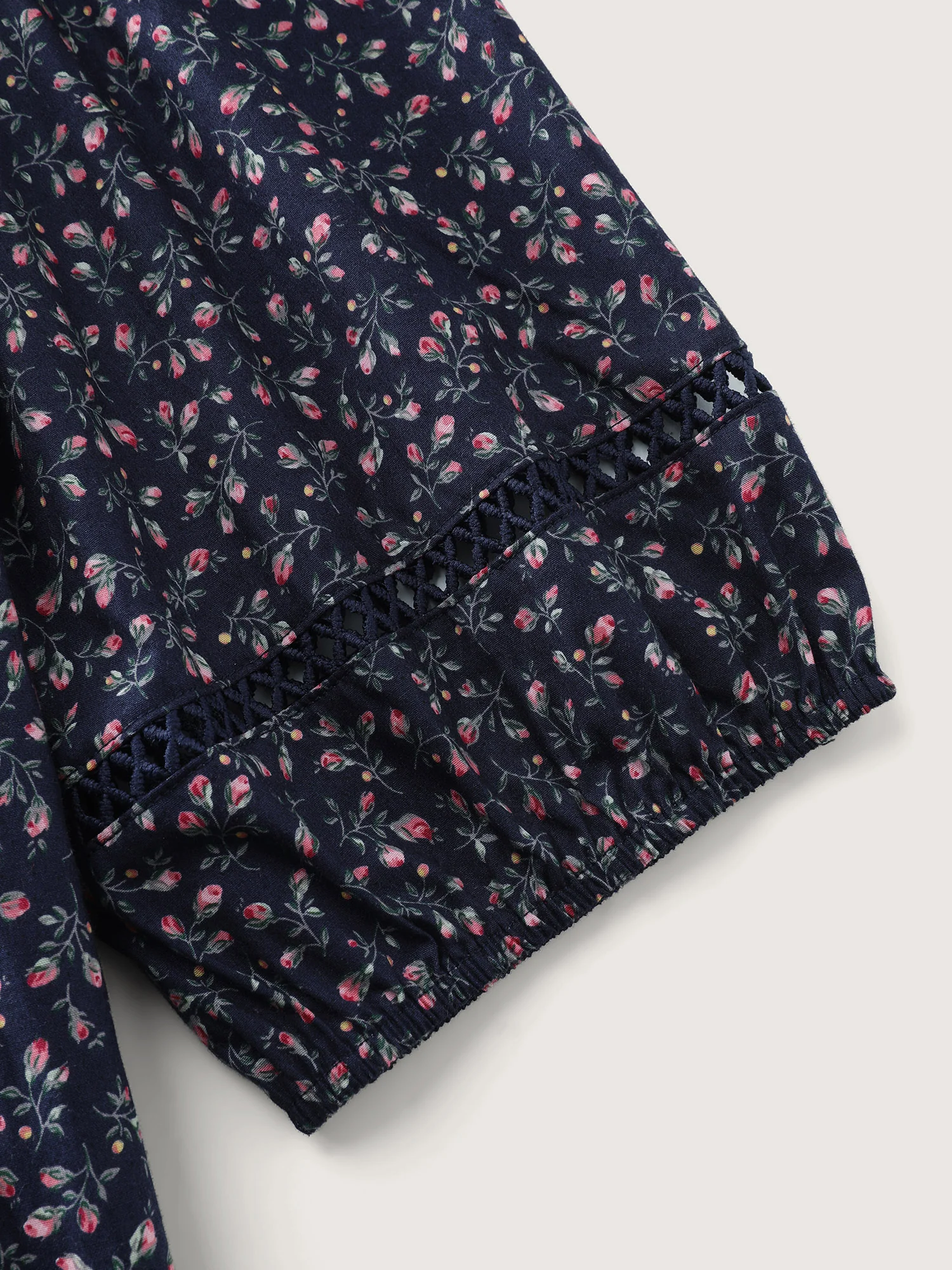 Pure Cotton Floral Lace Trim Blouse - Image 7