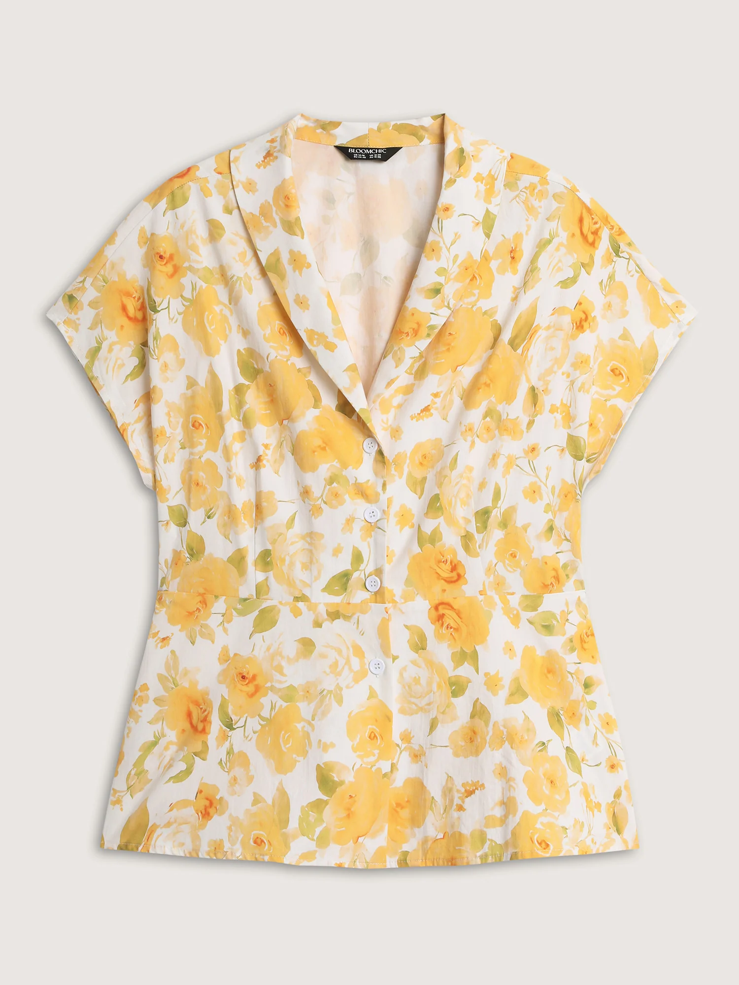 Pure Cotton Floral Print Front Placket Blouse - Image 7