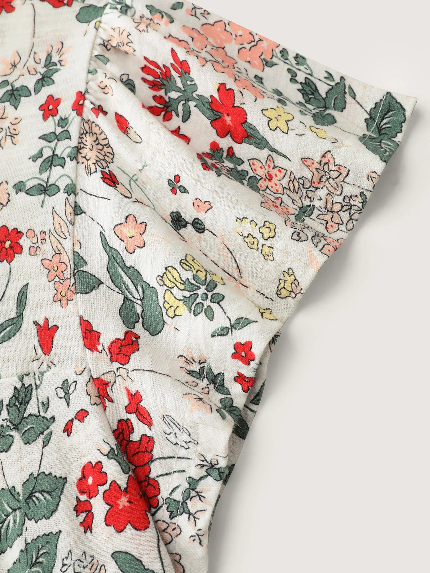 Pure Cotton Floral Print Square Neck Top - Image 6