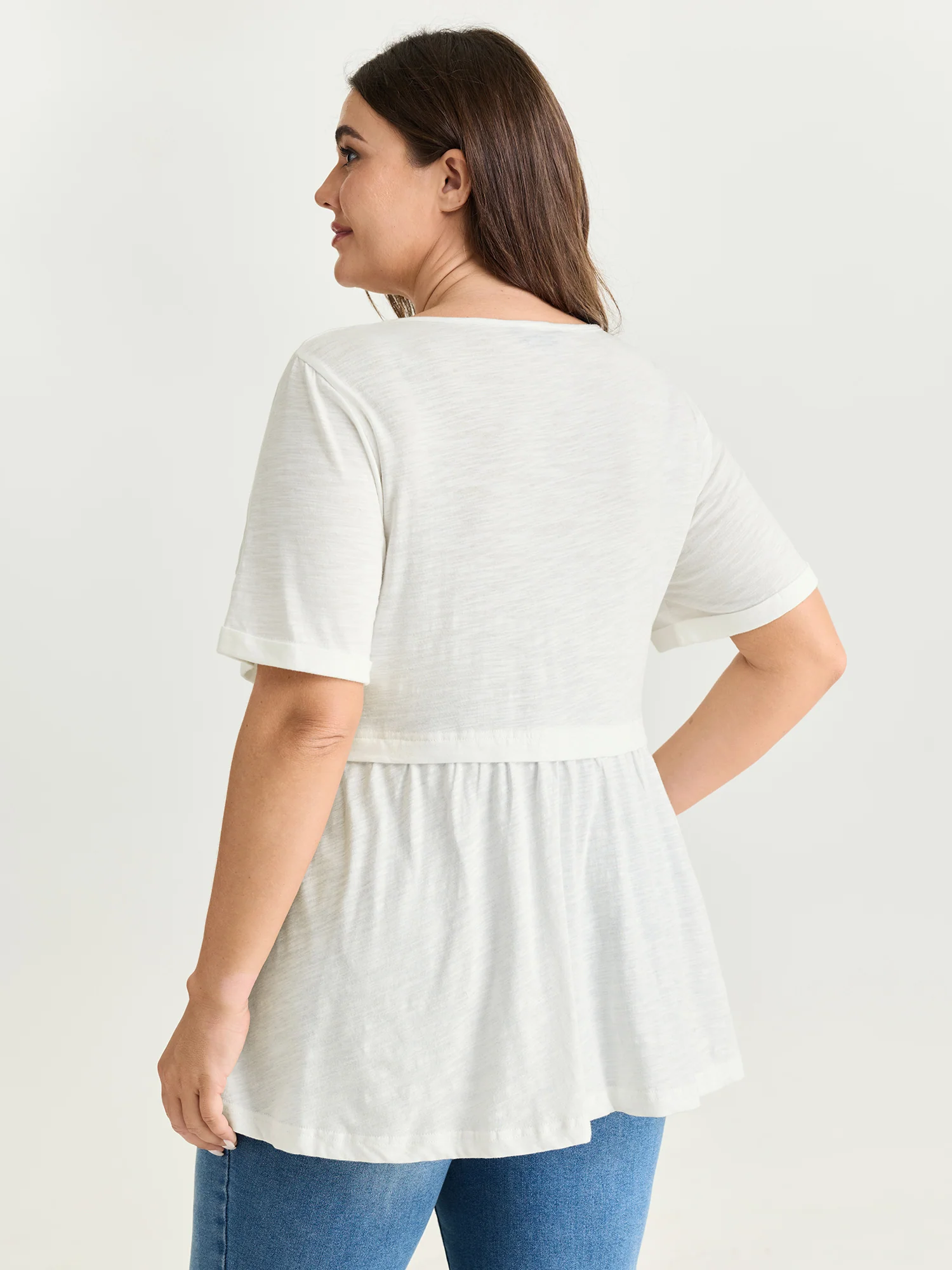 Pure Cotton Half Button Placket T-Shirt - Image 4