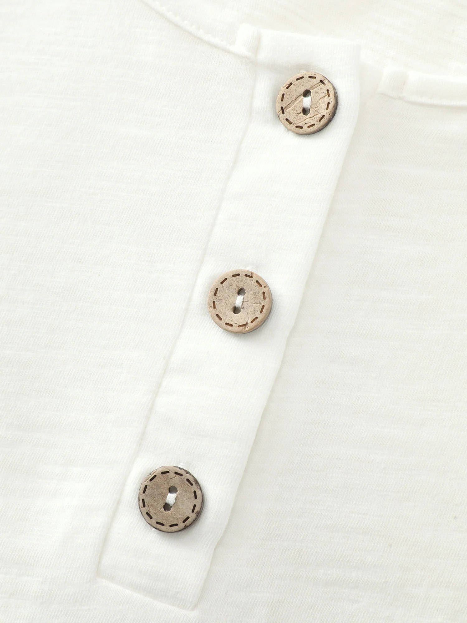Pure Cotton Half Button Placket T-Shirt - Image 5