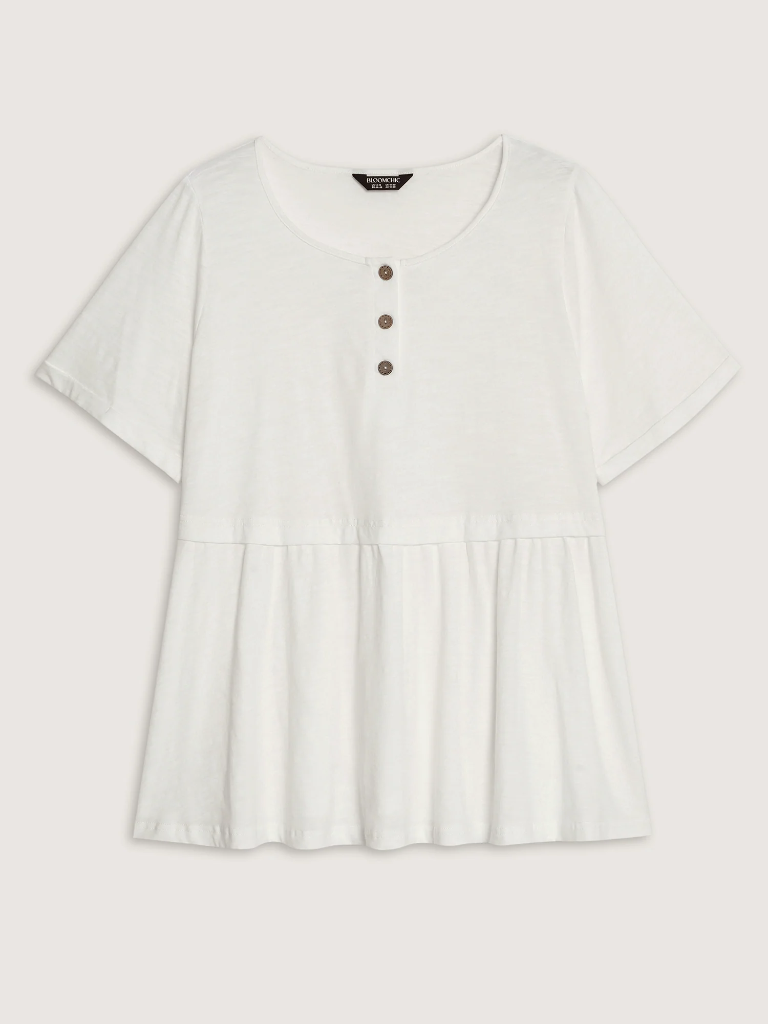Pure Cotton Half Button Placket T-Shirt - Image 7