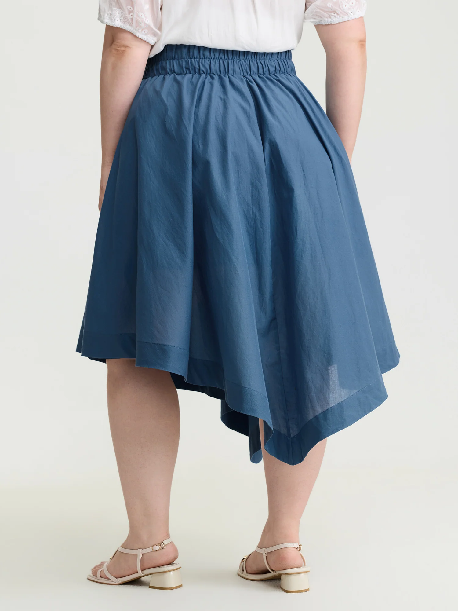 Pure Cotton High Low Hem Midi Skirt - Image 5