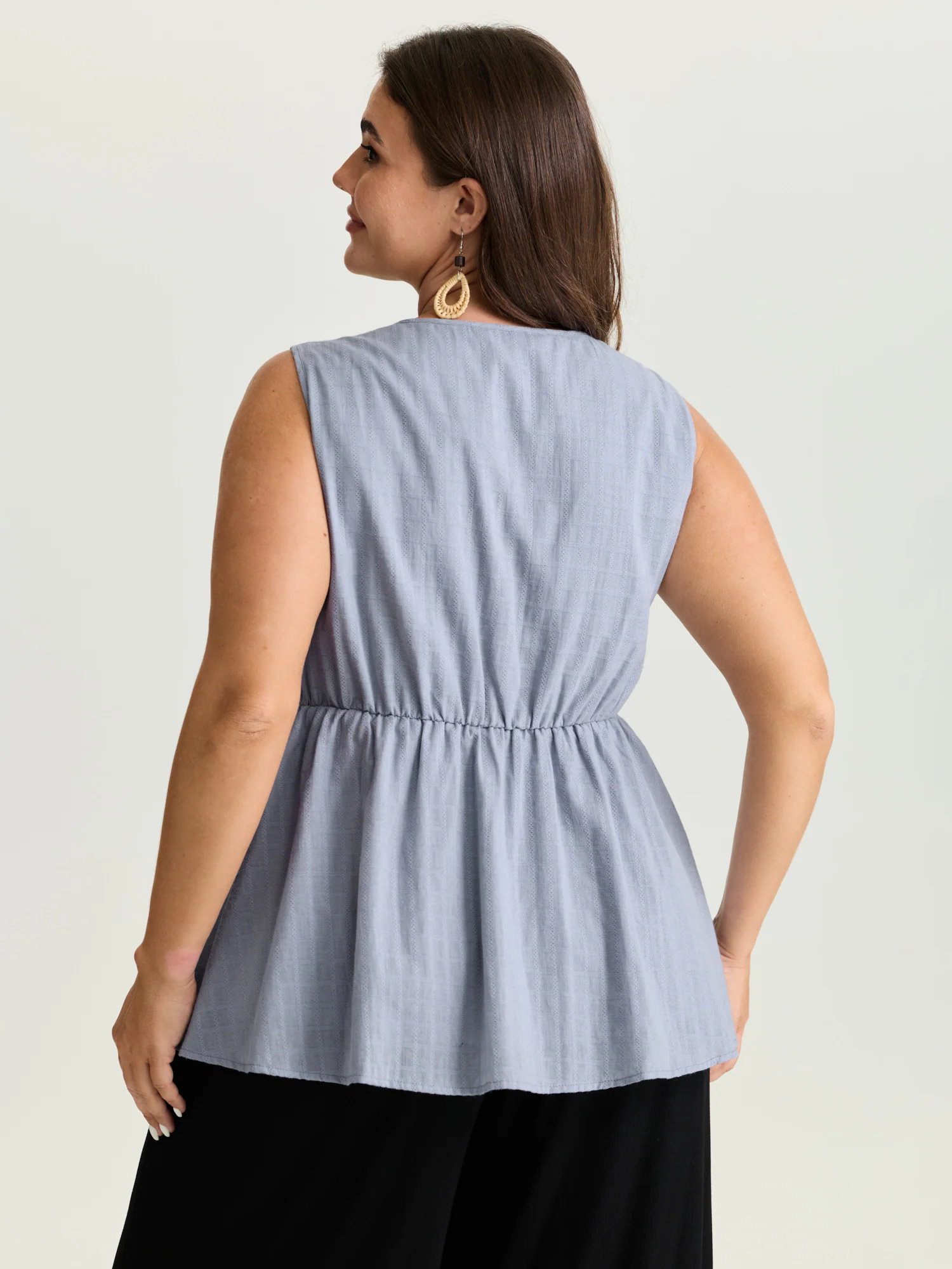 Pure Cotton Jacquard Embroidered Tank Top - Image 15