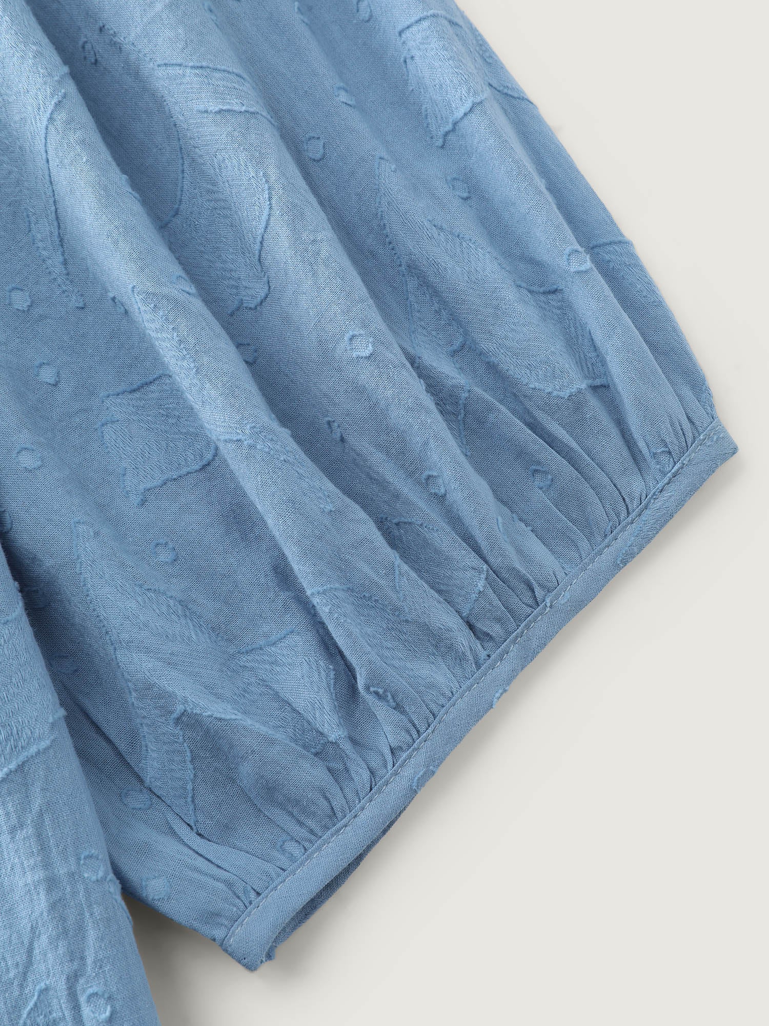 Pure Cotton Jacquard Pleated Blouse - Image 5