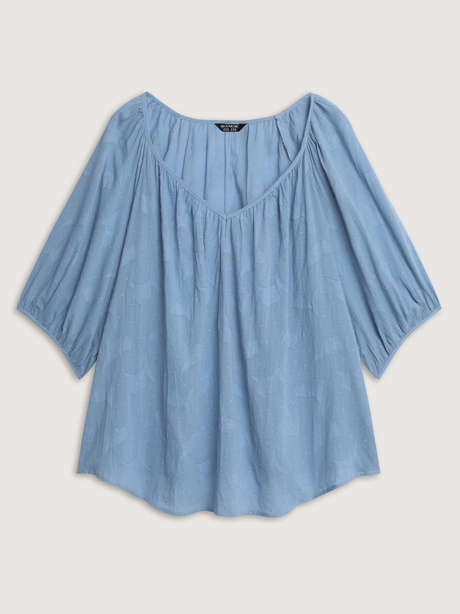 Pure Cotton Jacquard Pleated Blouse - Image 6