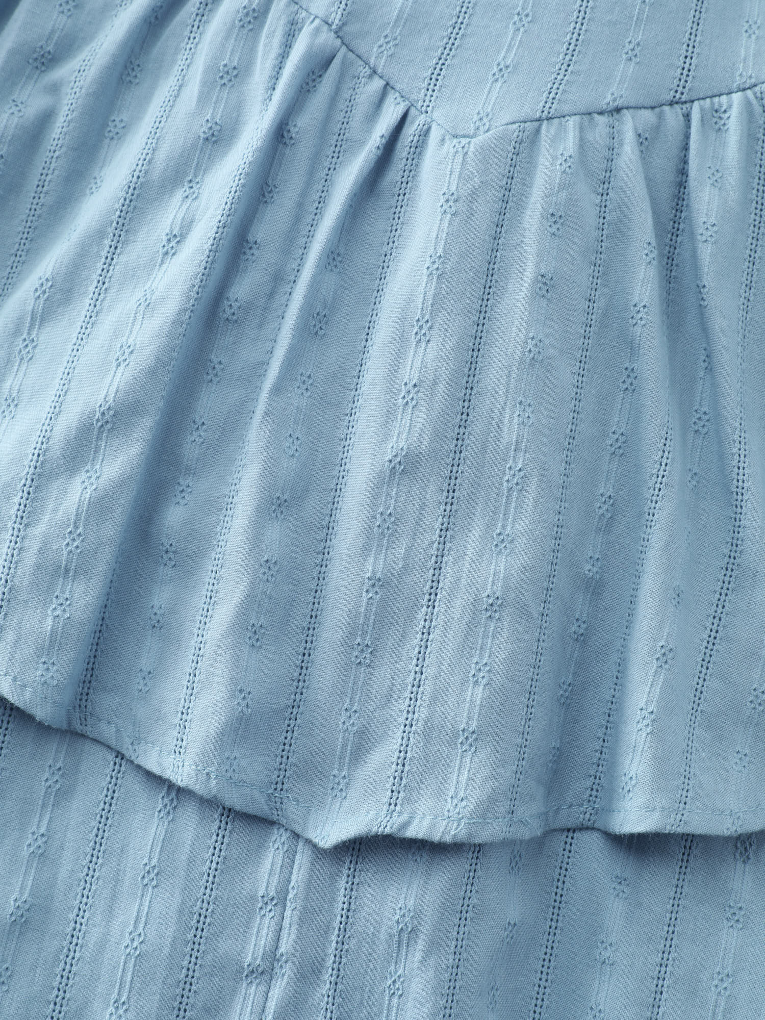 Pure Cotton Jacquard Textured Waist-Tie Midi Dress - Image 5