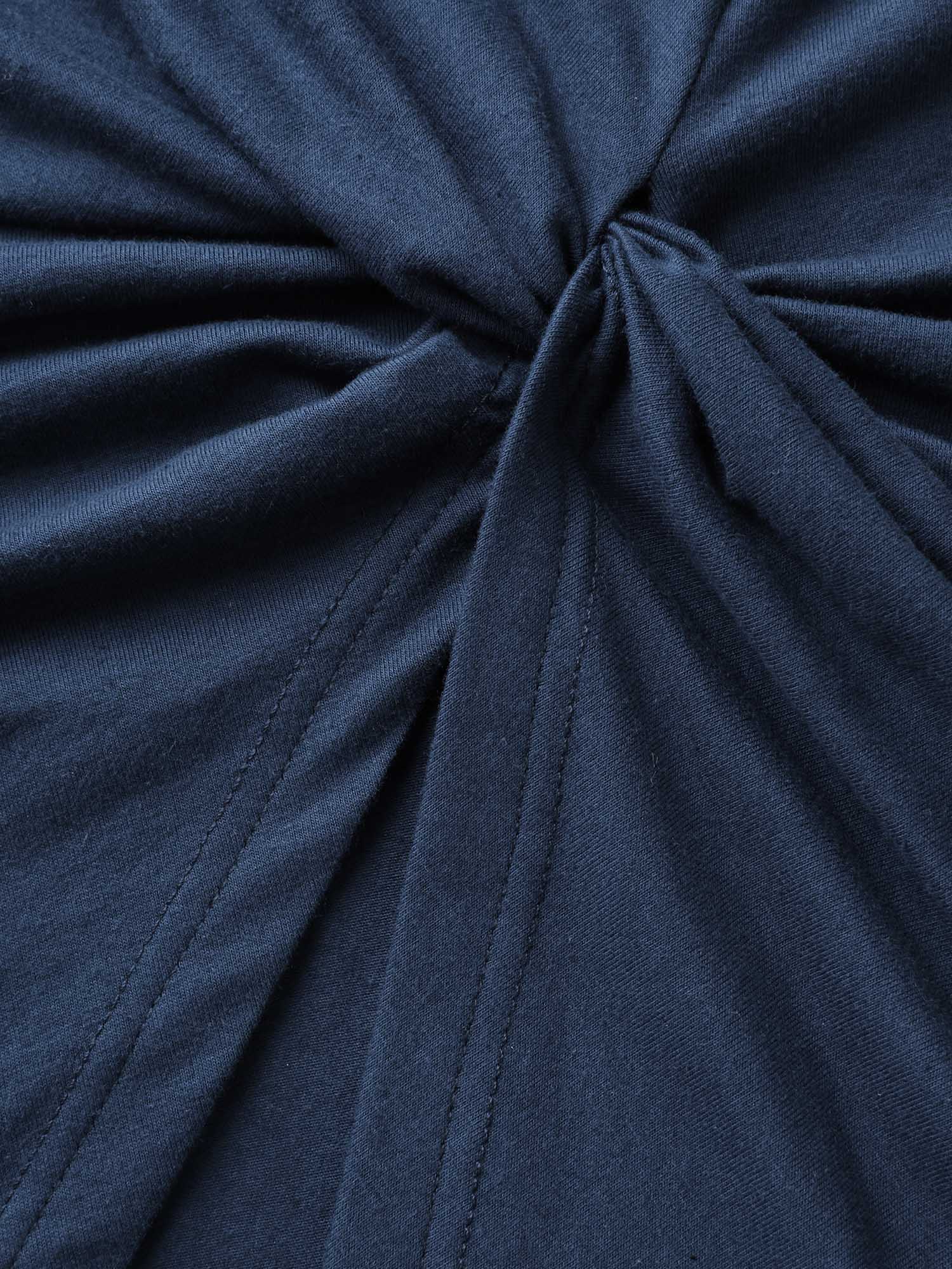 Pure Cotton Knotted Backless T-Shirt - Image 6