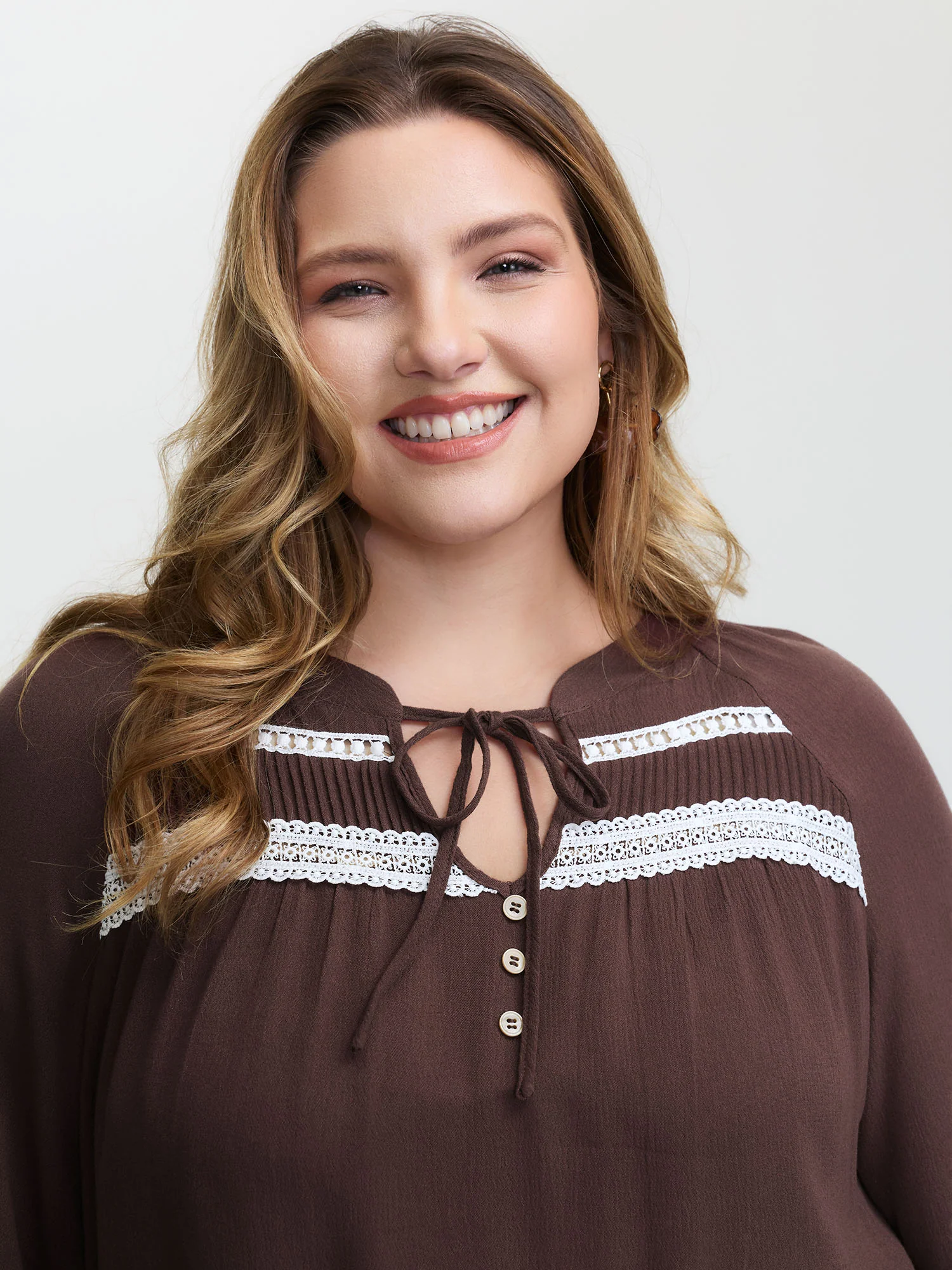 Pure Cotton Lace Trim Blouse - Image 2