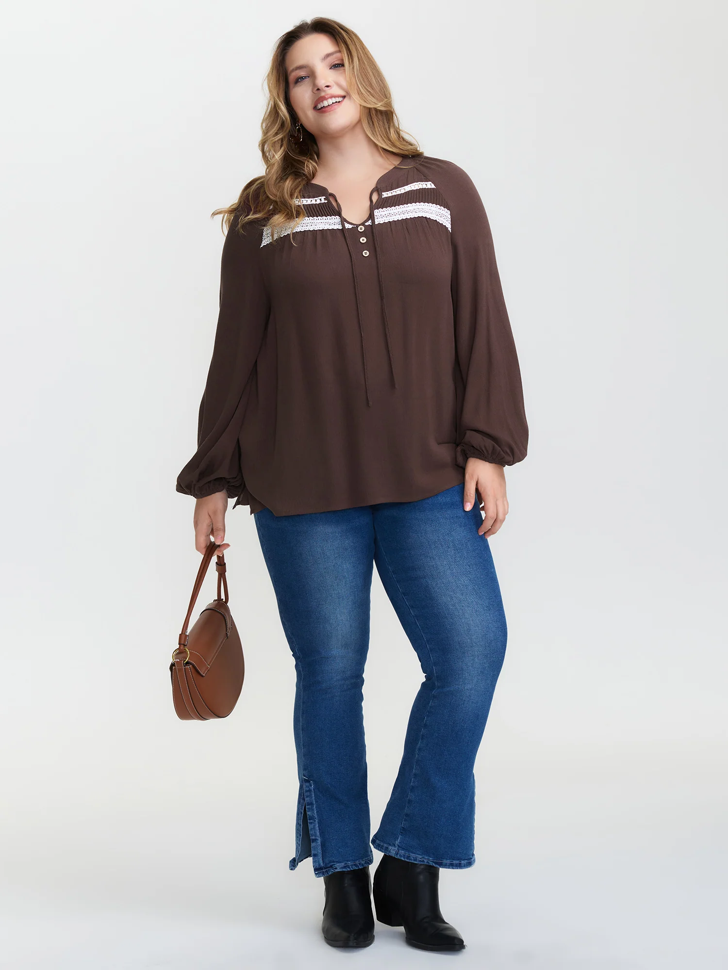 Pure Cotton Lace Trim Blouse - Image 3