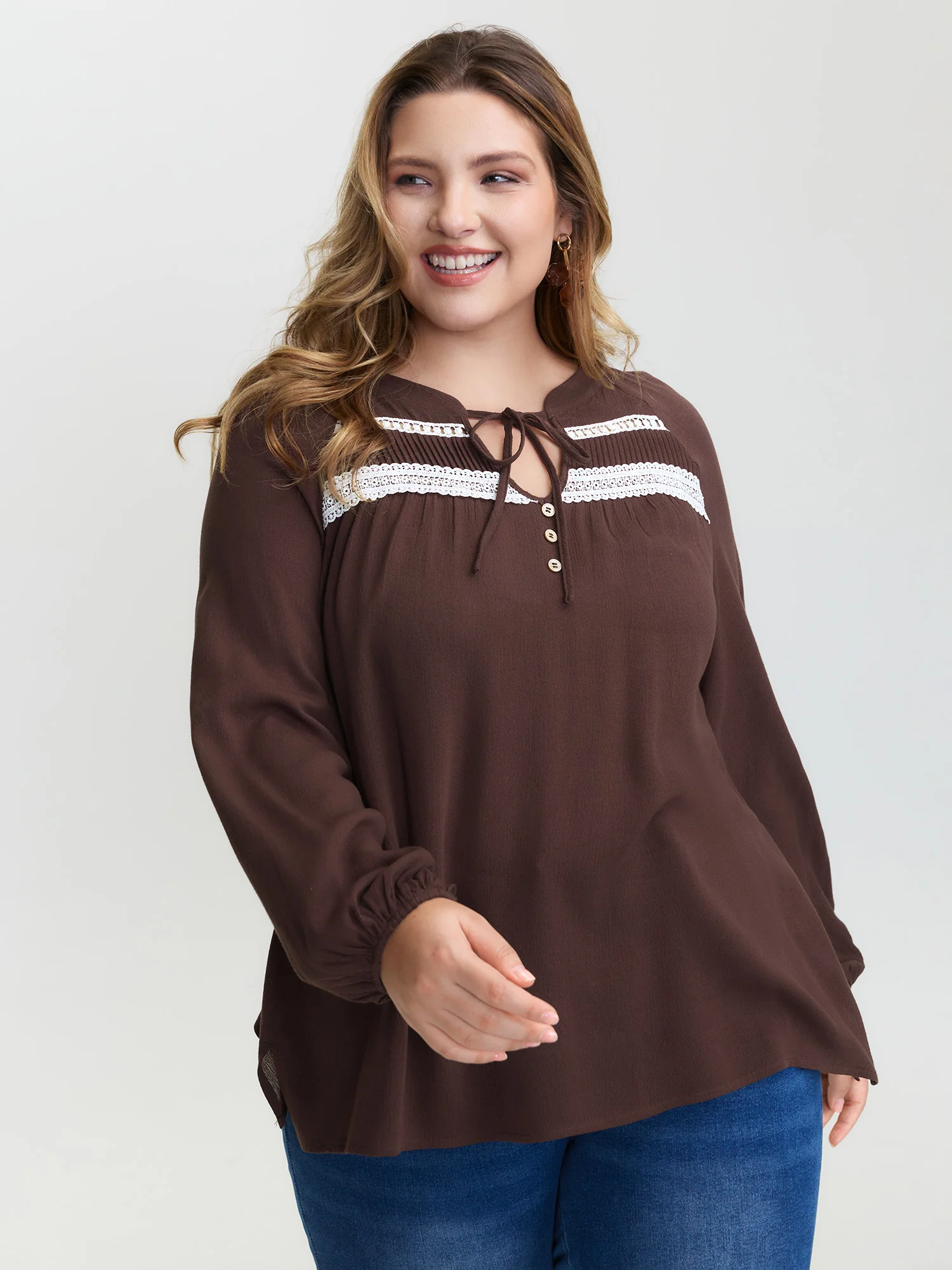 Pure Cotton Lace Trim Blouse - Image 4